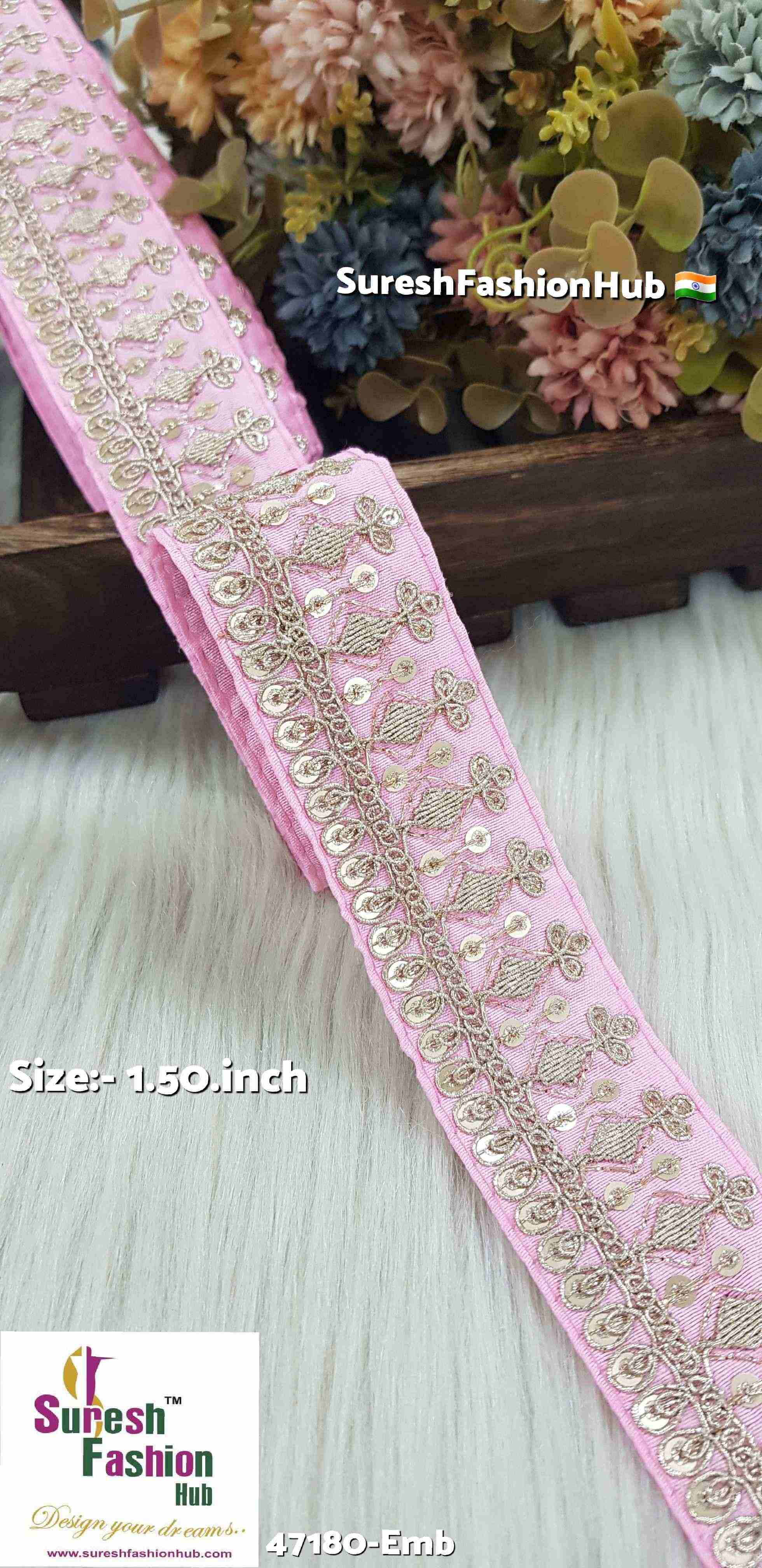 Baby Pink Royal Elegance Embroidered Lace