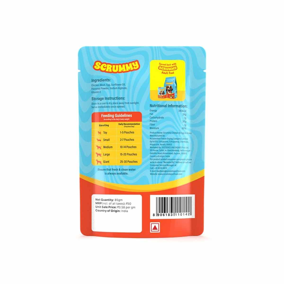 Scrummy Chicken & Eggs Wet Dog Food - 85g