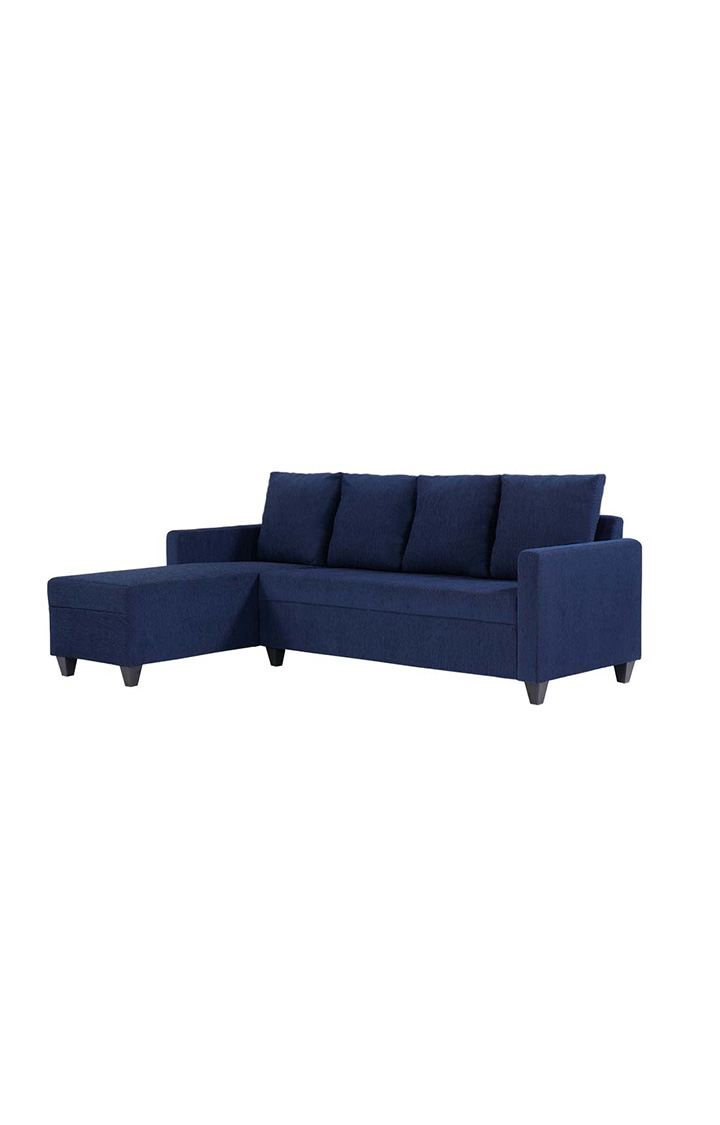 neudot Saya RHS Sectional Sofa for Living Room |6 Person Sofa| Premium Fabric with Cushioned Armrest | 12 Months Warranty| Solid Wood Frame| 6 Seater in Saya Blue Color DIY(Do-It-Yourself)