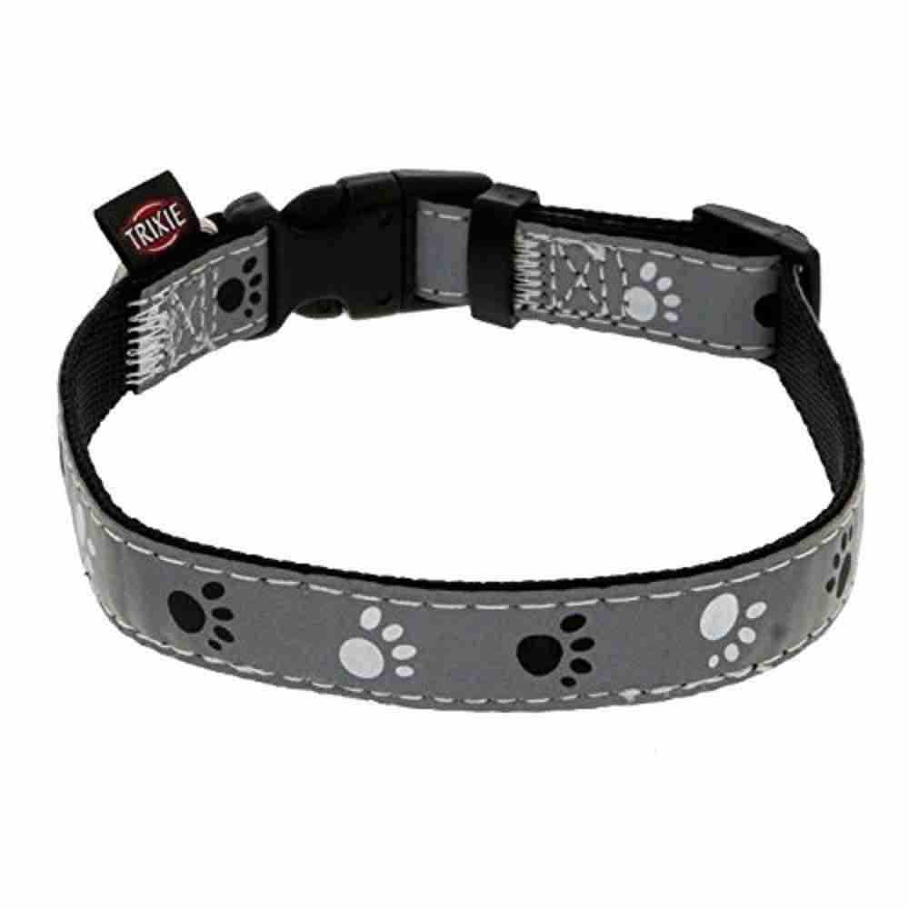 Trixie | Trixie Silver Reflect Collar for Dogs Black-Silver Grey