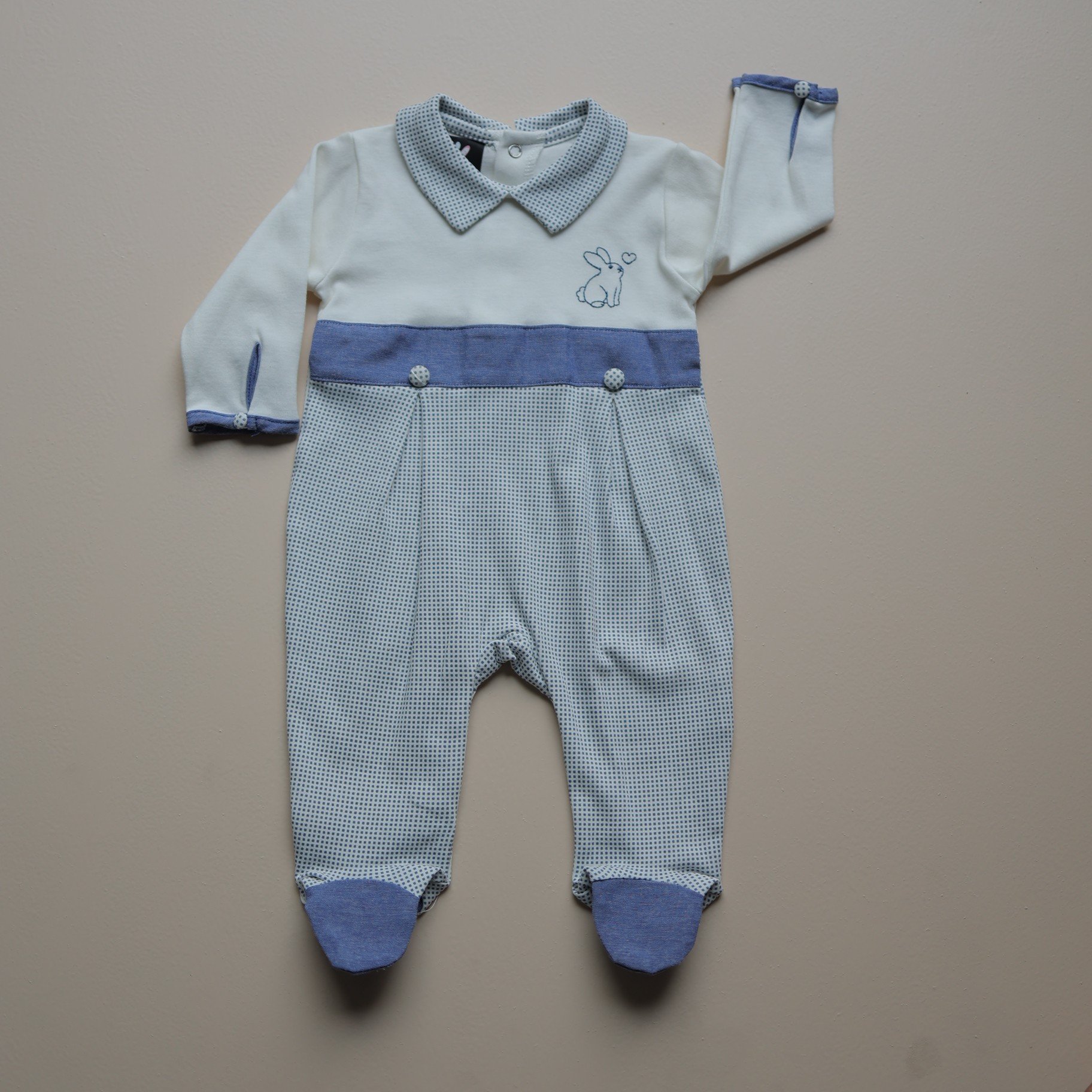 Blue Bunny Love Baby Romper