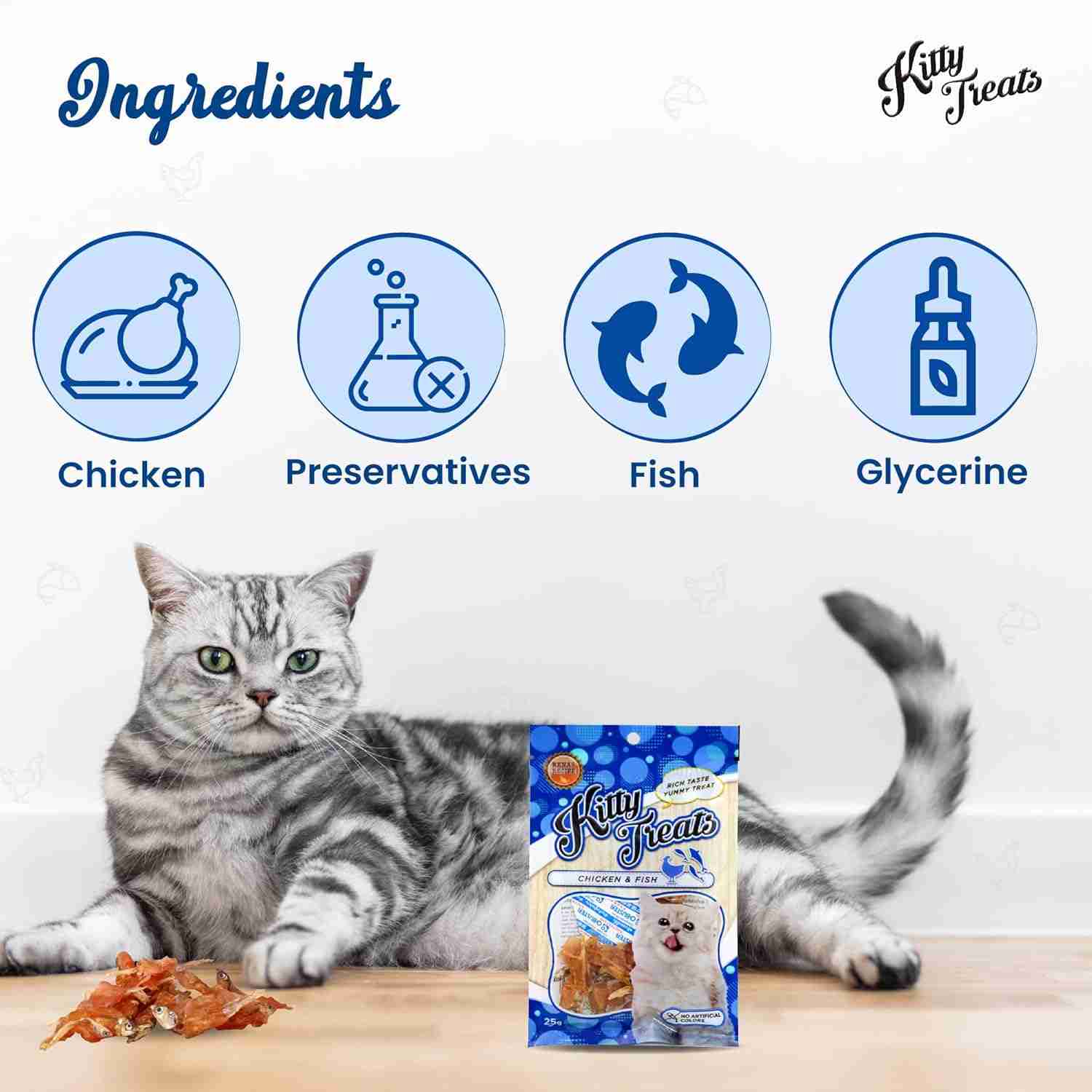 Rena’s Recipe Kitty Treats Spiral Soft Chicken & Fish Cat Treat, 25 g