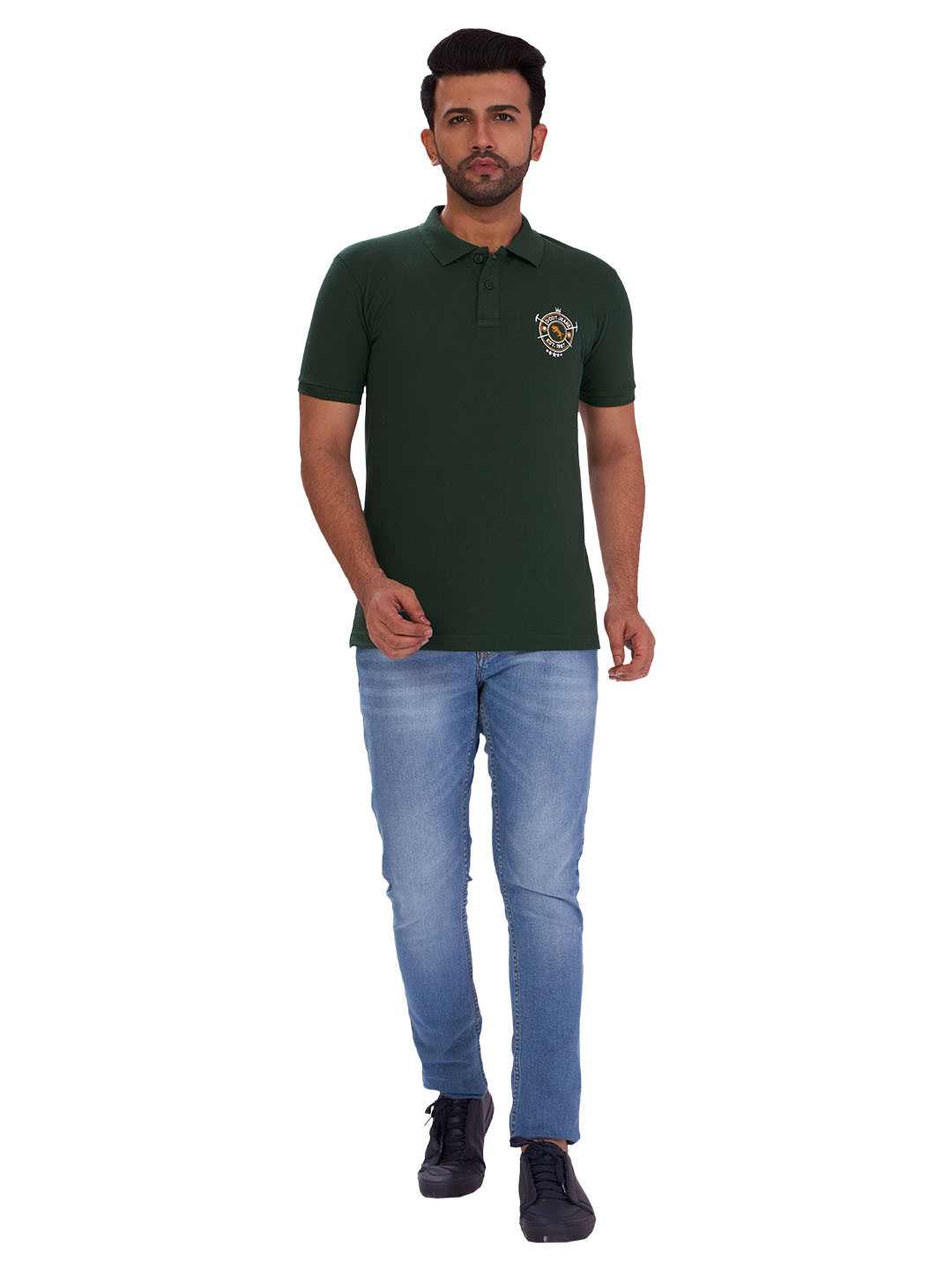 D'cot by Donear Men's Green Cotton T-Shirts