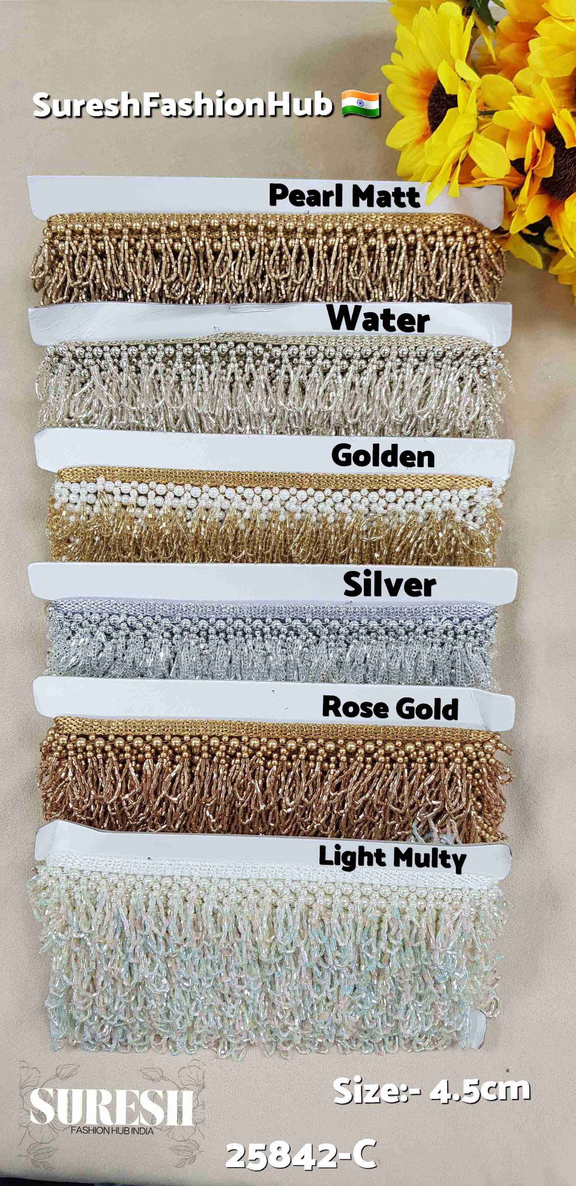 Pearl Matt Hanging Scalloped Lace