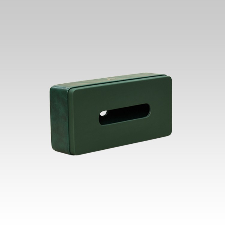 Tissue Box Holder for Home and Office in Premium Faux Leather | Size: 9.5 x 4.5 x 2.5(H) Inches | Moderno | Olive Green