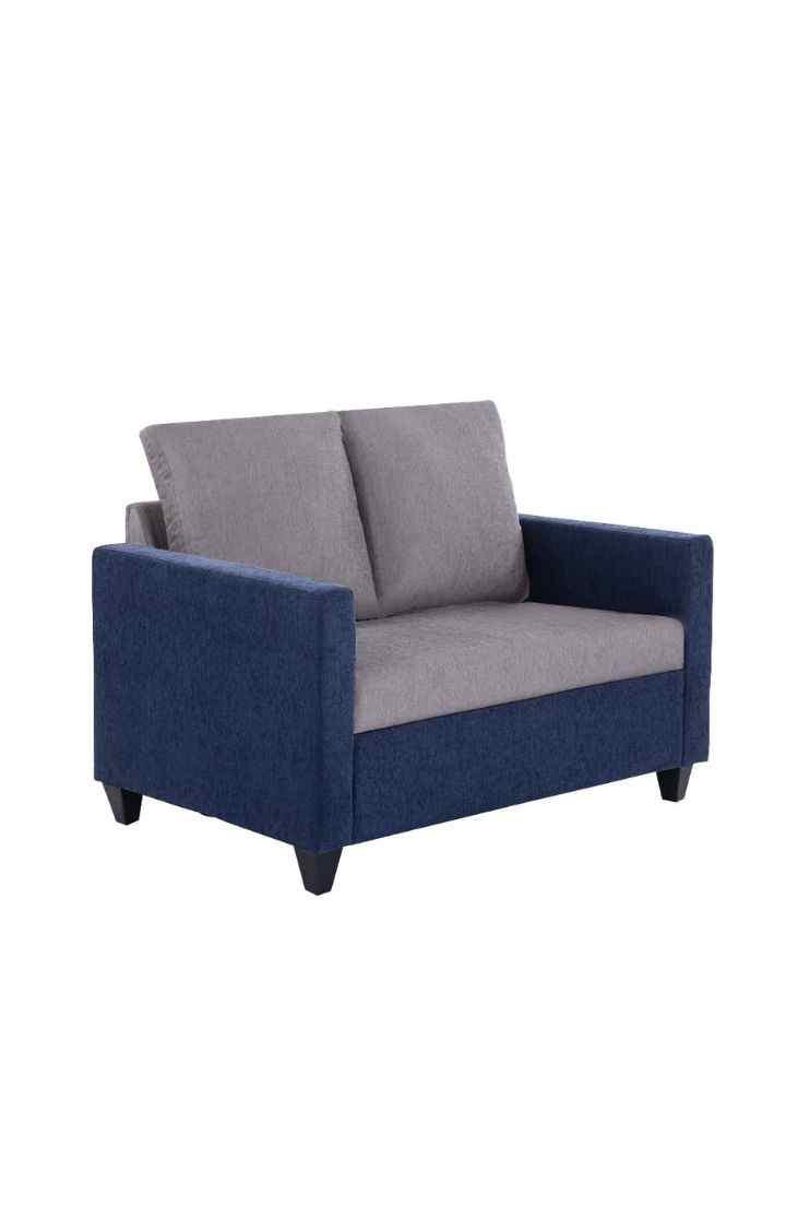 neudot Saya Dual Color Sofa for Living Room |2 Persons Sofa|Premium Fabric with Cushioned Armrest | Solid Wood Frame|2 Seater in Saya Duo Blue Color