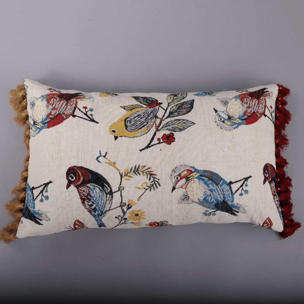 Harold Meagan | Embroidered Bird Cushion Cover ( 12*20 Inches ) 1