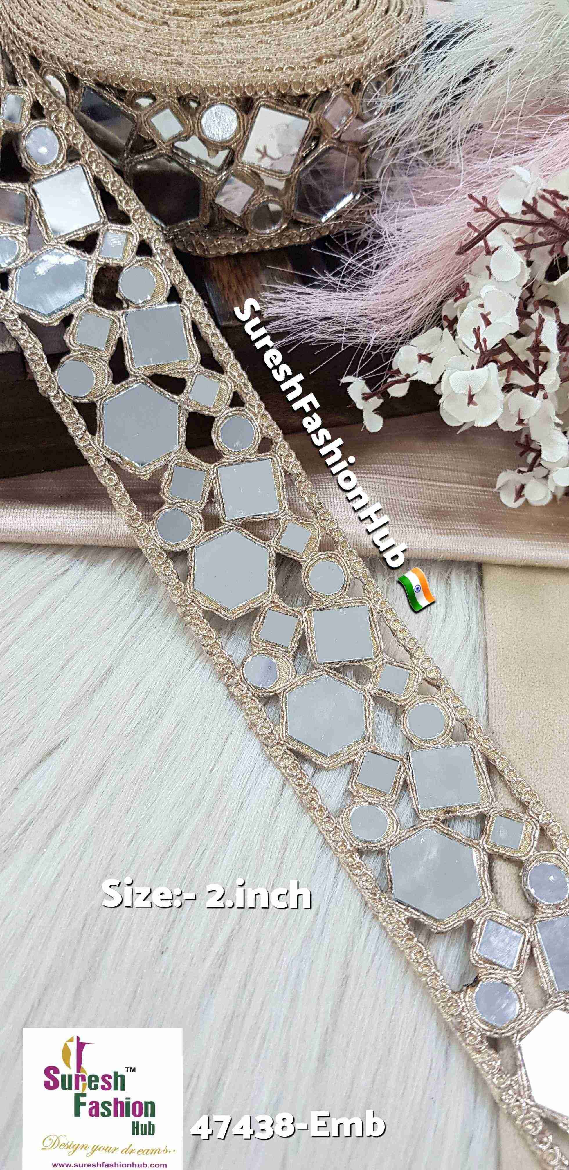 Anmol Geometric Mirror Cutwork Lace