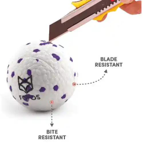 Barkbutler Fofos Super Bounce Chew Ball for Dogs (White-Purple)