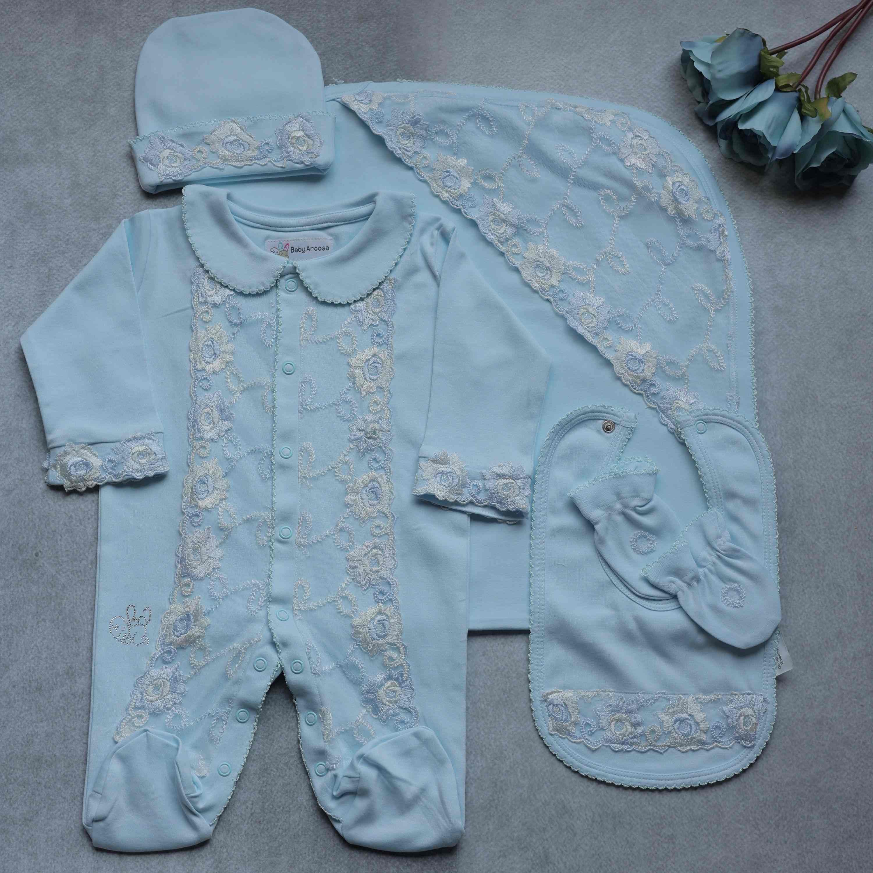 Ocean Breeze Lace Romper Set
