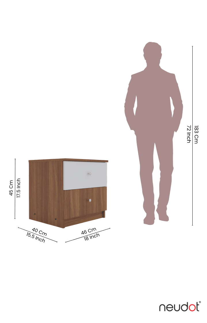 Petra Bedside Table Set of 2 - Leon Teak (DIY)
