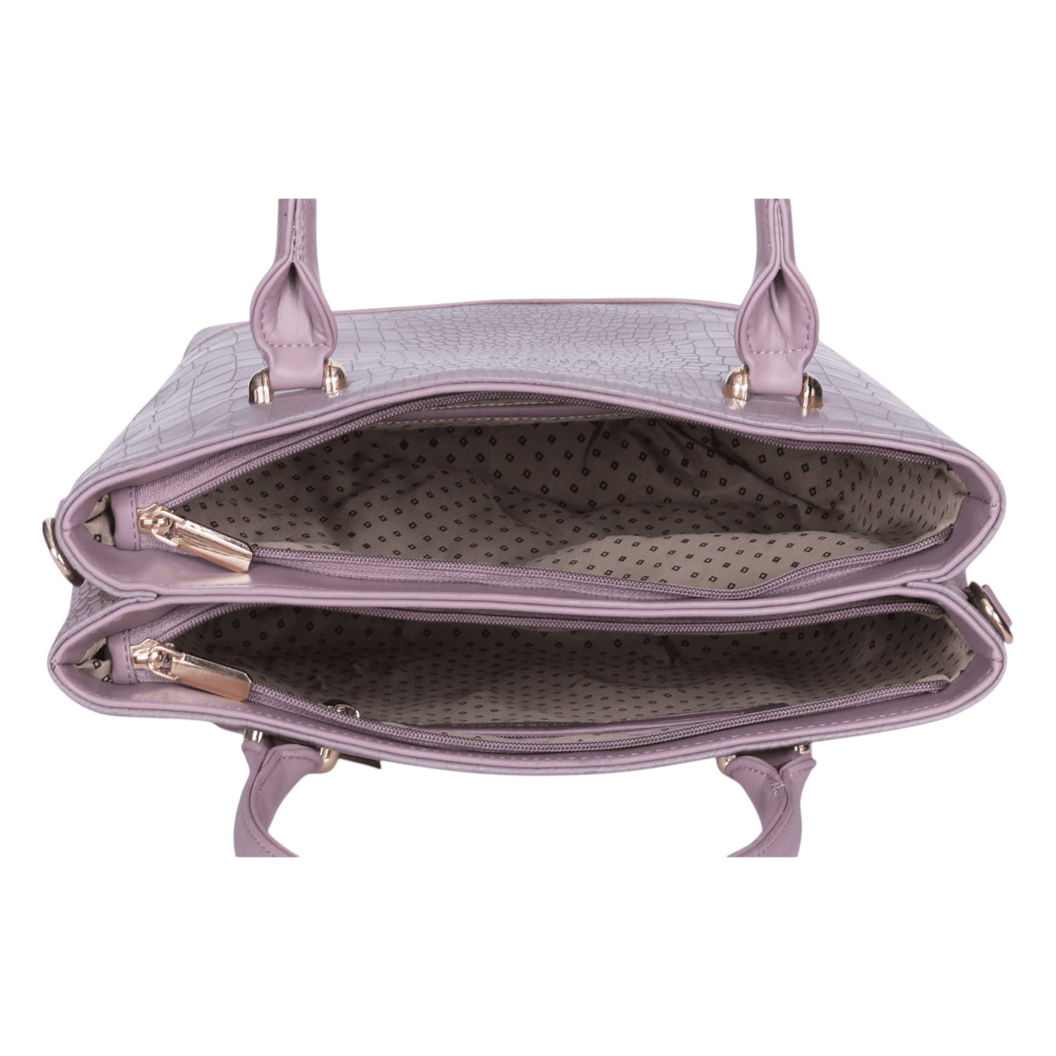 Ninaa Rossie Lavender Croc-Textured Handbag