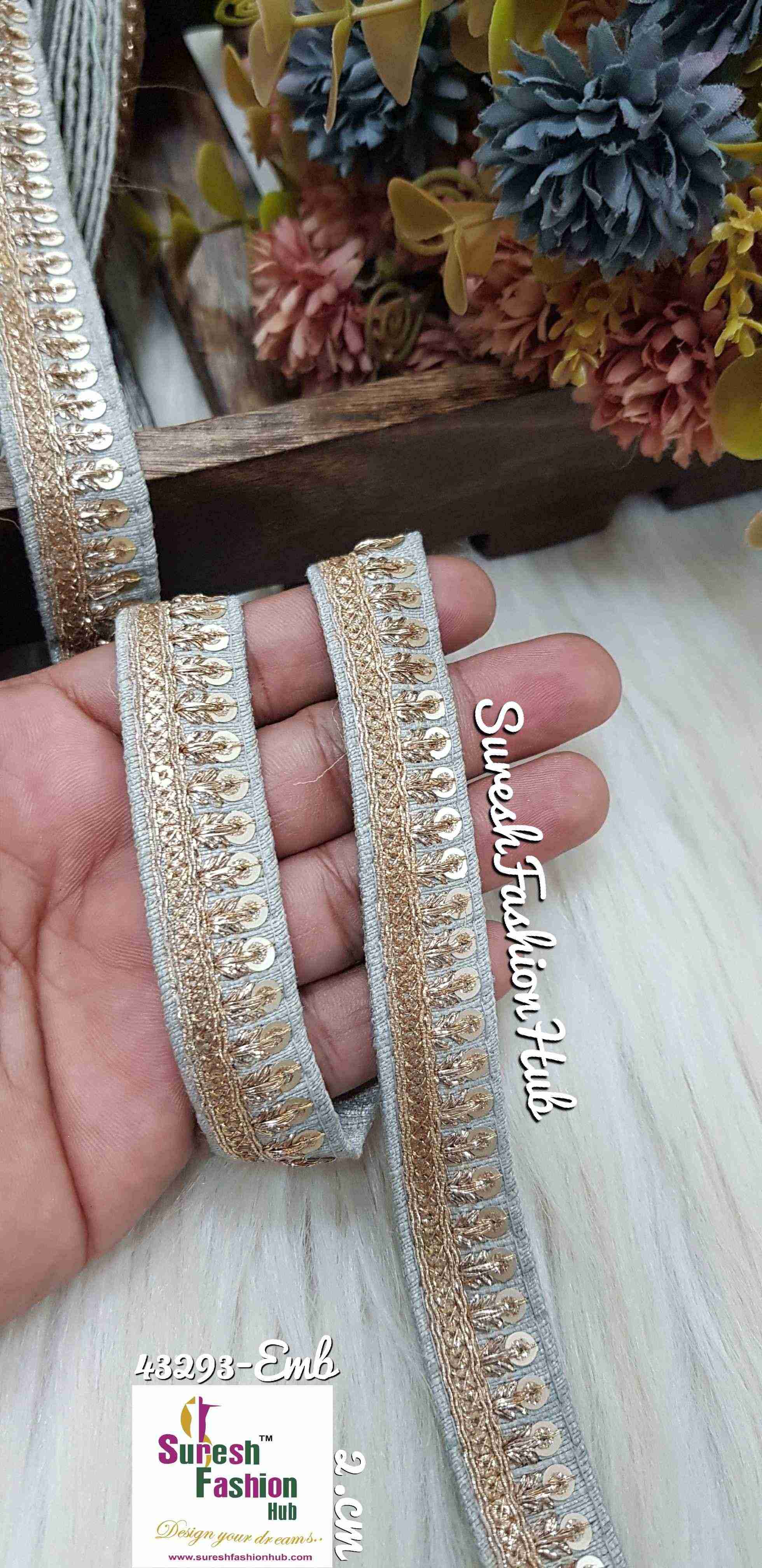Midnight Grey Sparkle Fusion Lace - 1 Inch