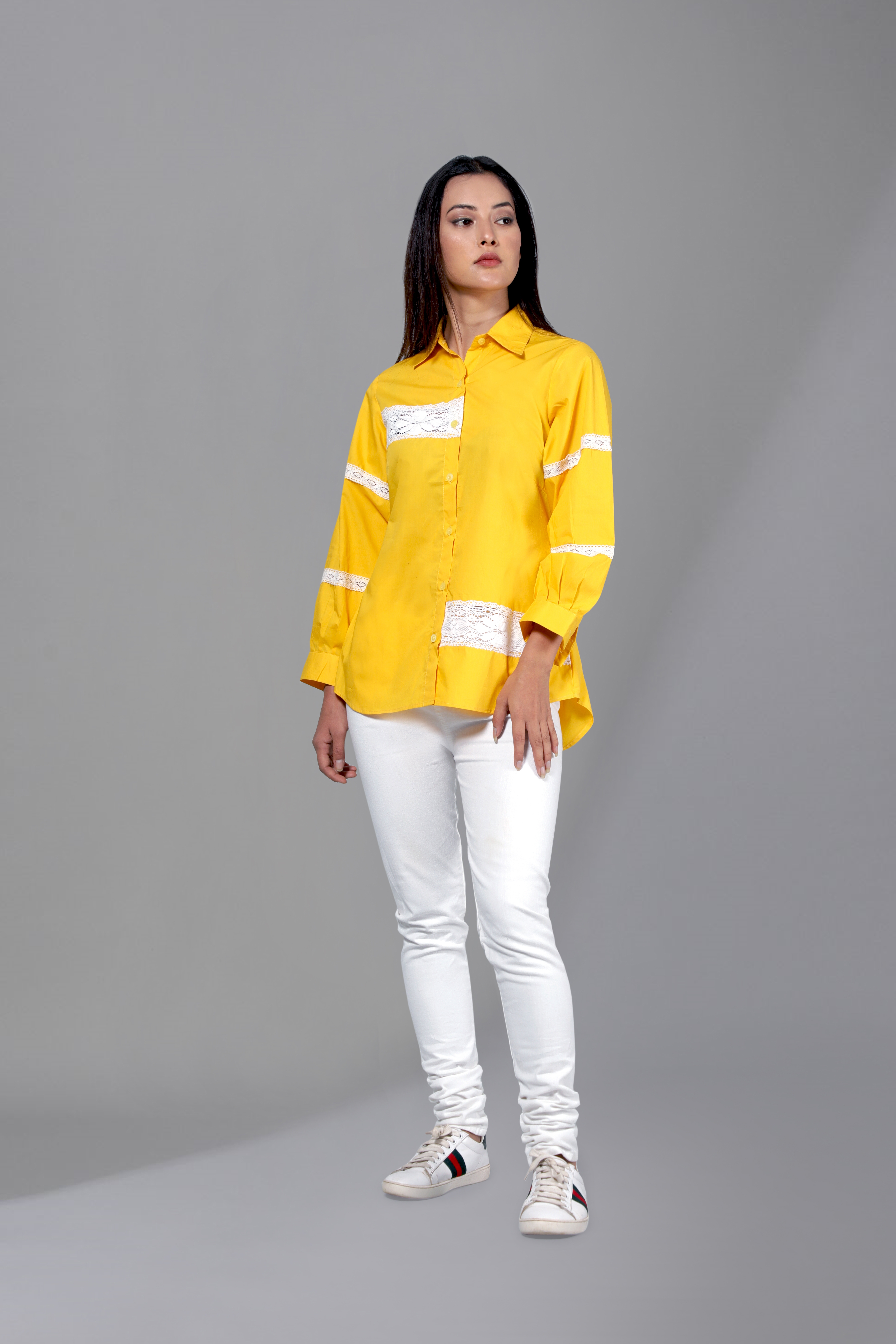 York Yellow Semi Casual Shirt