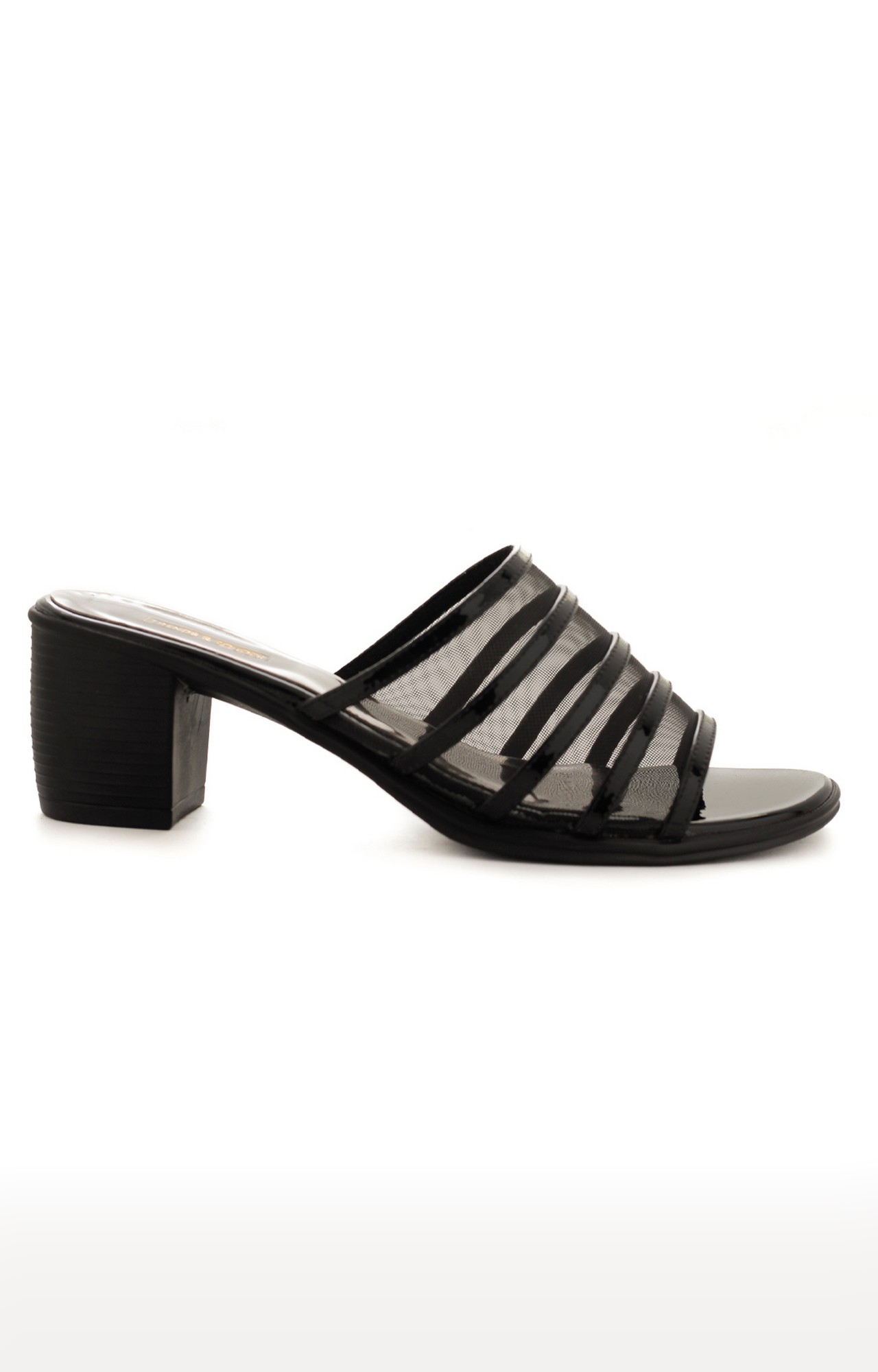 Trends & Trades | Women's Black Transparent Block Heels 1