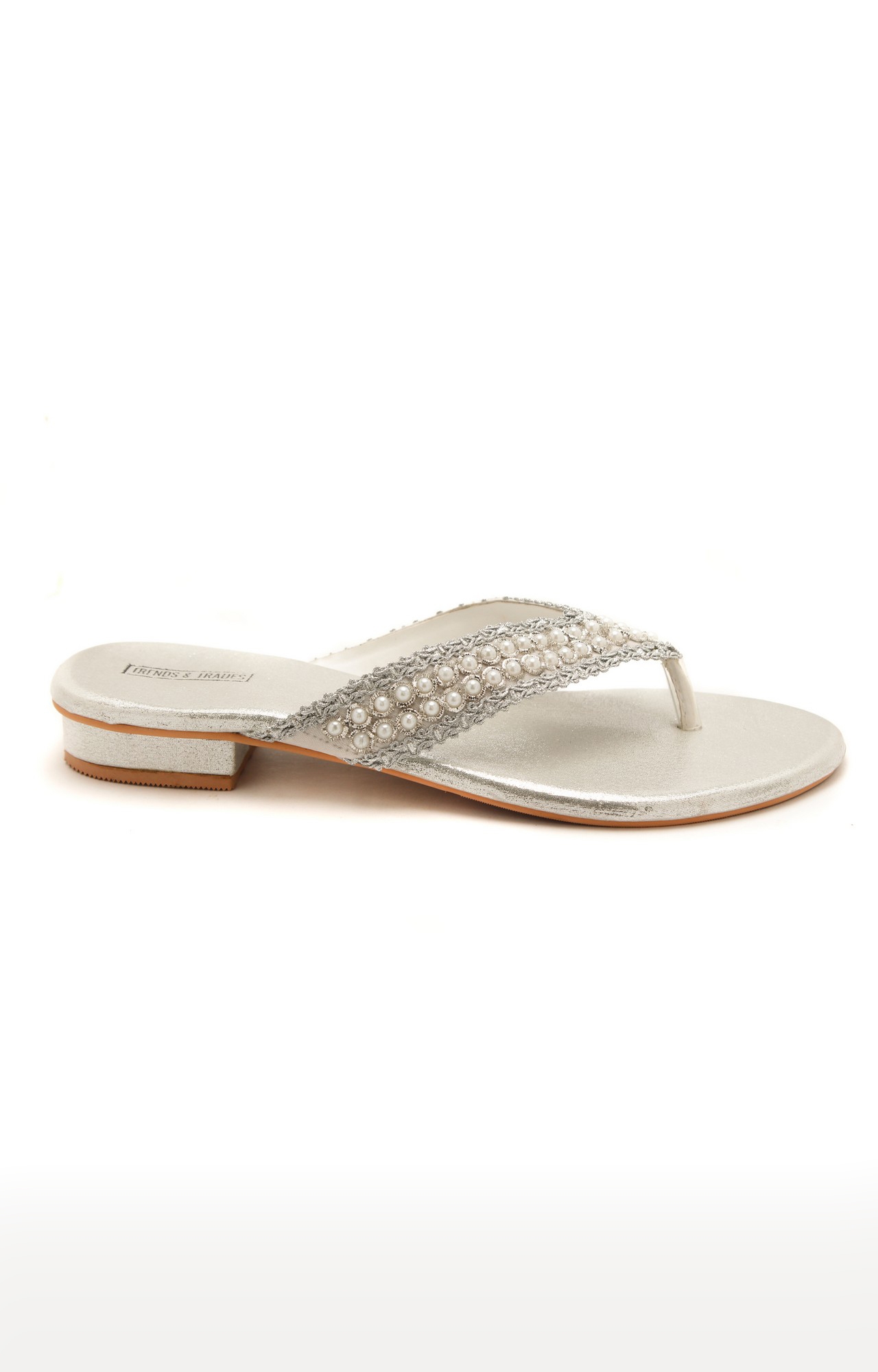 Trends & Trades | Women Silver Embellished Flats 1