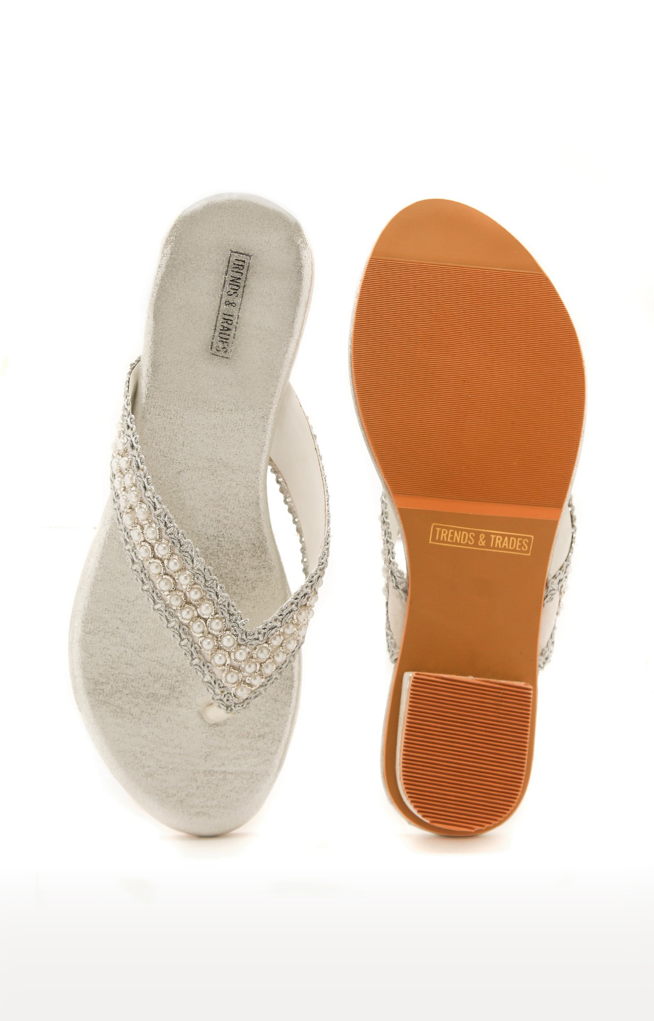 Trends & Trades | Women Silver Embellished Flats 3