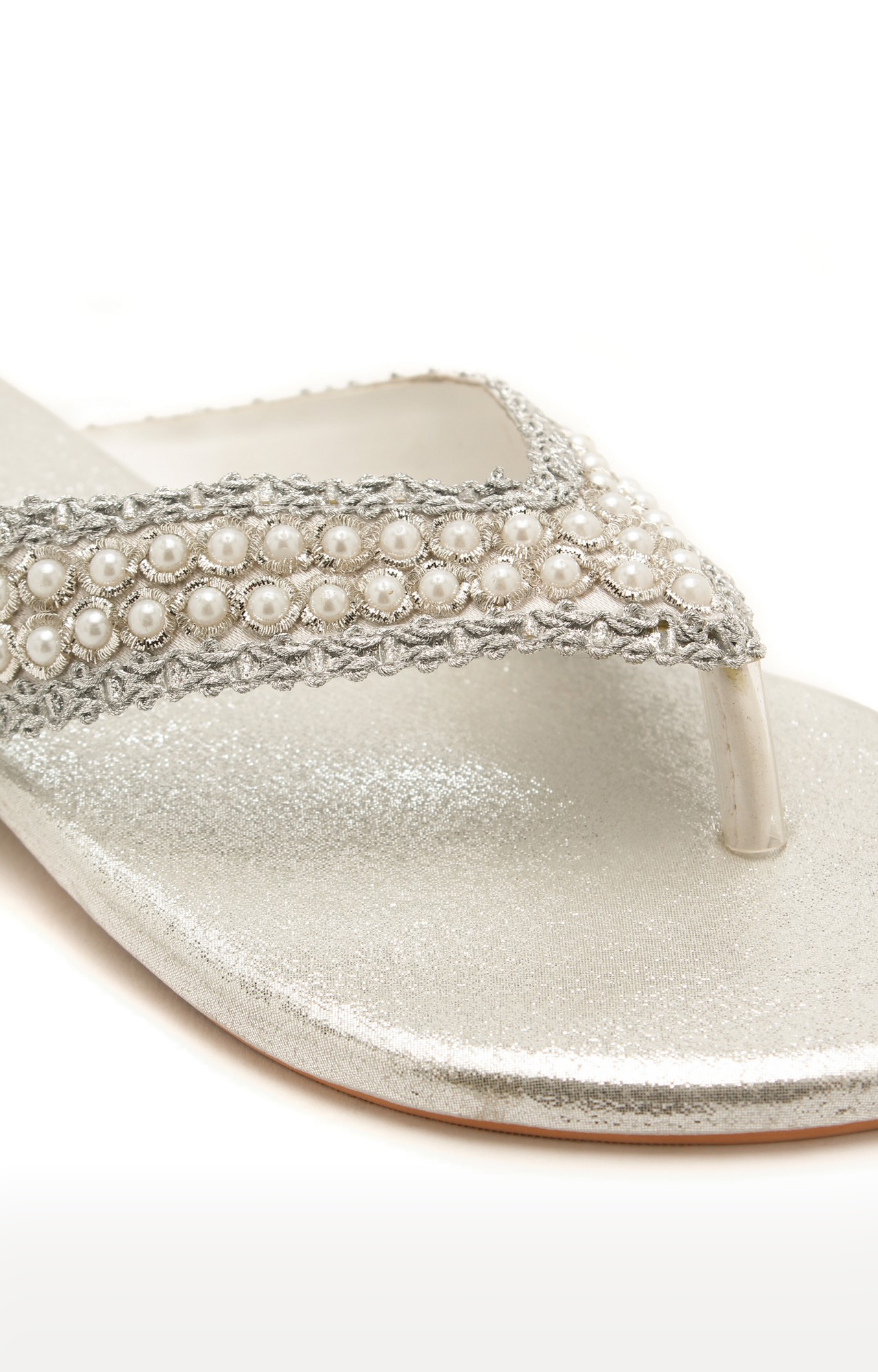 Trends & Trades | Women Silver Embellished Flats 4