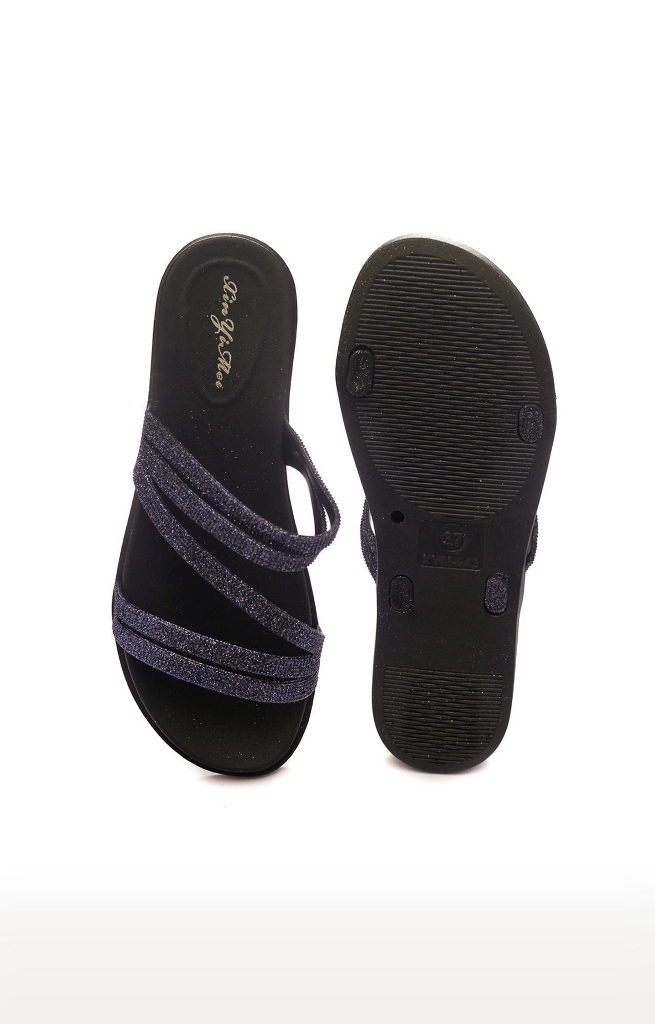 Trends & Trades | Black Flat Slip-Ons Sandal For Women 3