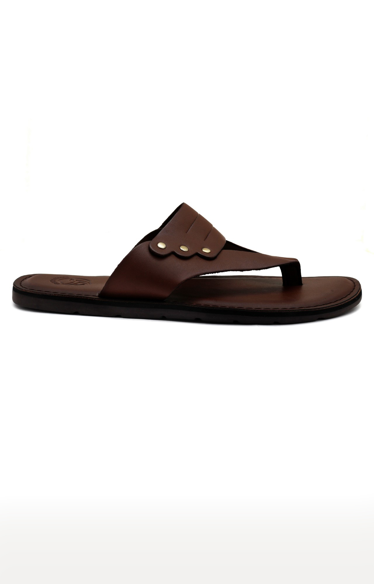 Men's Brown V Strap Casual Slip-Ons