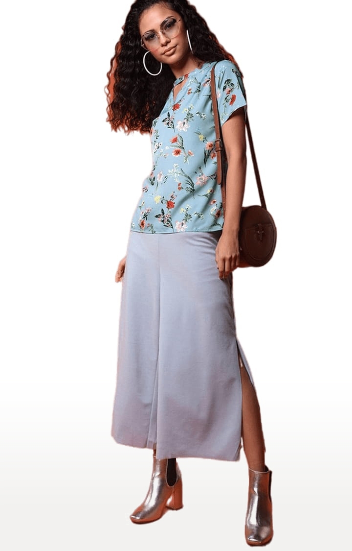 Buy Benivogue Women Printed Top in American Crepe Fabric, Girl's Designer  Top Tees, Casual Girls Tops LightBlue at