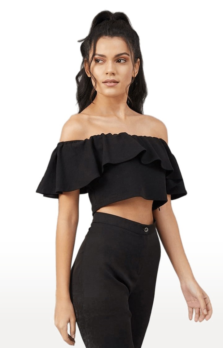 Plain black hotsell off shoulder top