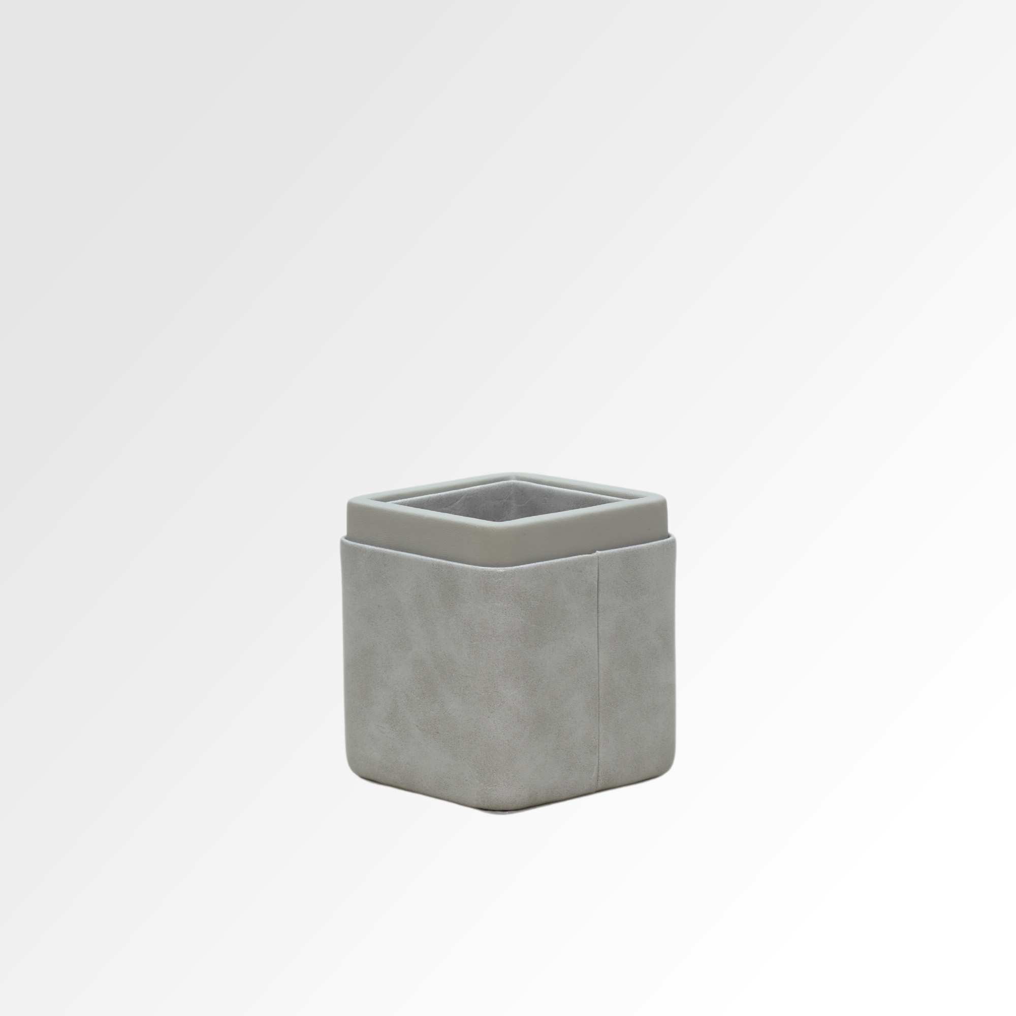 Pen/Pencil Holder | Faux Leather | Square Small | Moderno | Grey