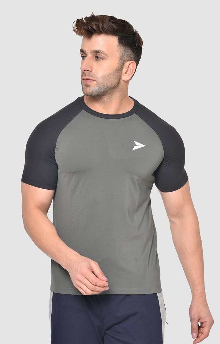 Fitkin Solid Men Hooded Neck Grey T-Shirt - Buy Fitkin Solid Men Hooded  Neck Grey T-Shirt Online at Best Prices in India