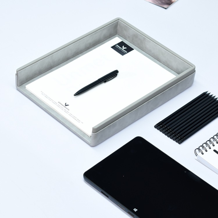 A4 Paper Tray / Letter Tray | Faux Leather | Moderno | Grey