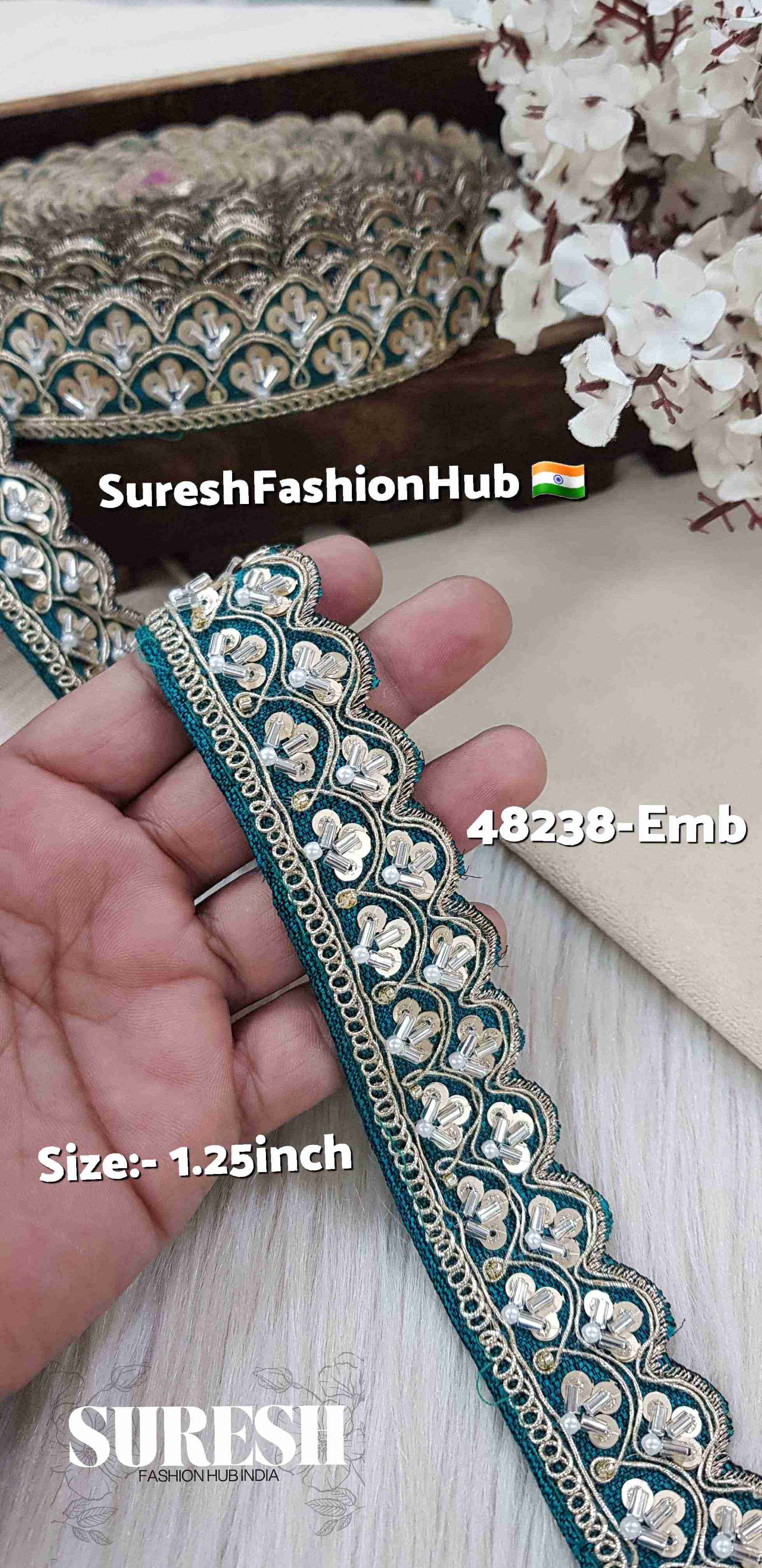 Rama Pearl Scalloped Kaddhana Lace