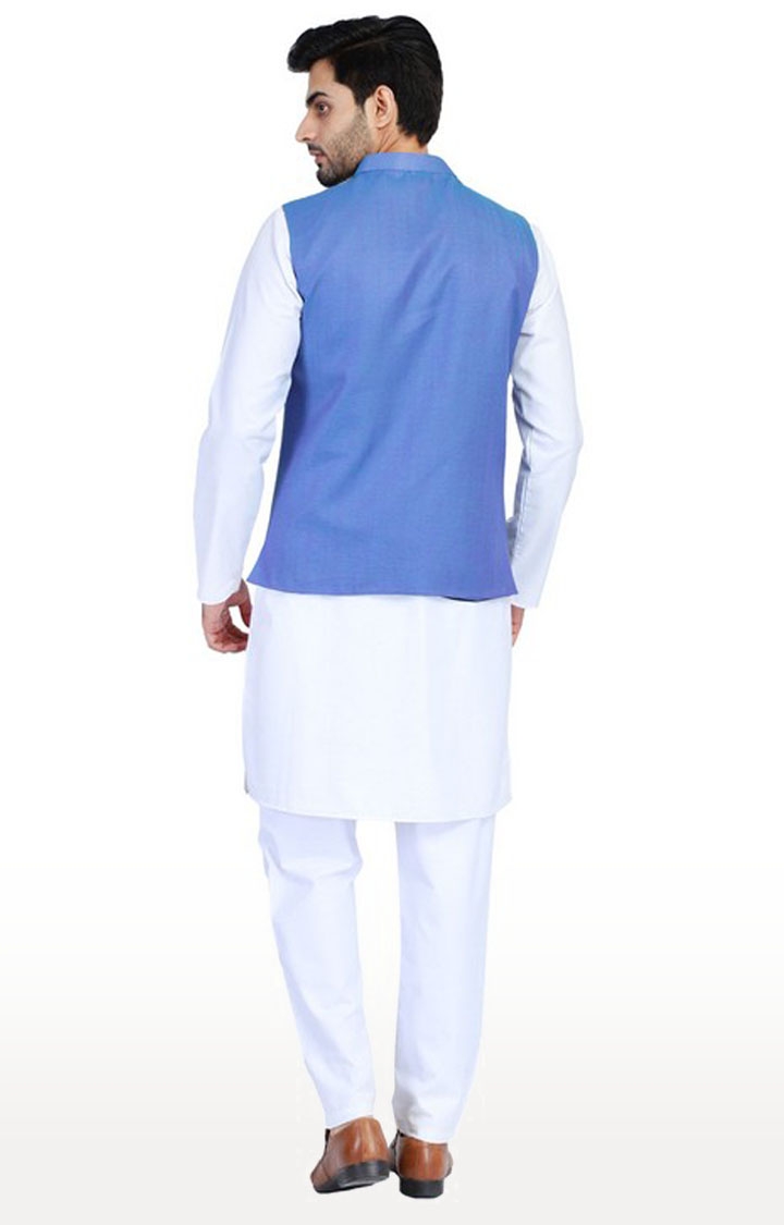 TAHVO | Tahvo Men Blue Nehru Jacket 2