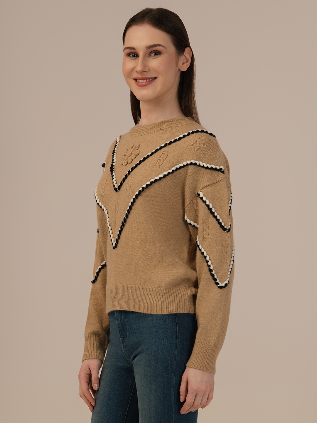 Albion Winter Classic Ladies Khaki Woolen Top