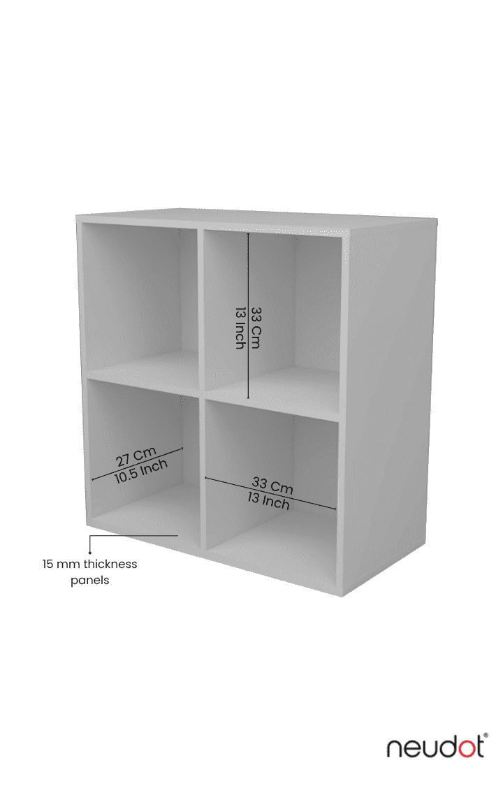 Whitman Open Bookshelf (4 Compartments)- White Finish