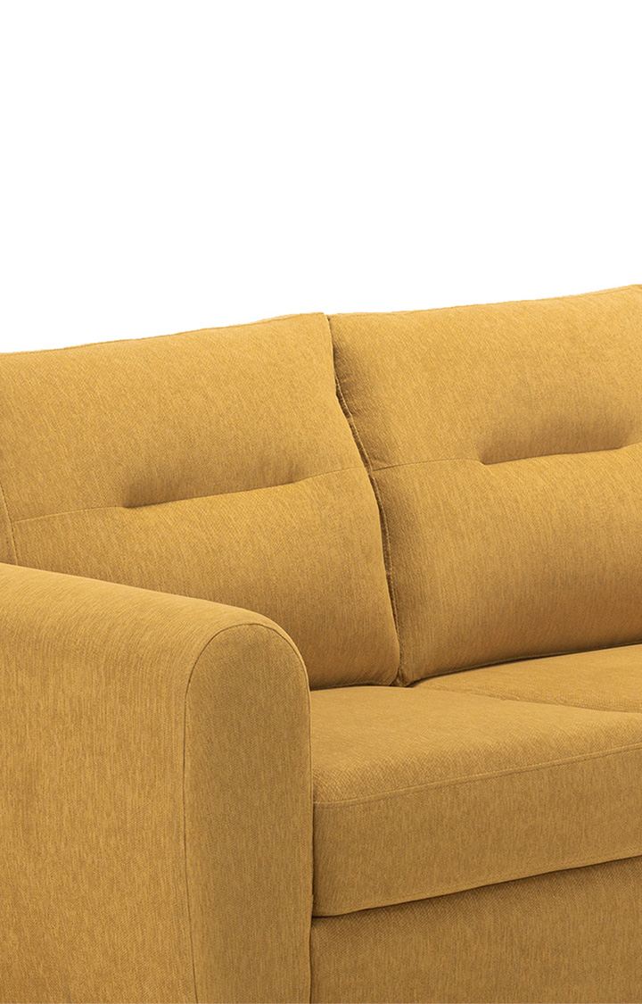 neudot Scott Sofa for Living Room |2 Persons Sofa|Premium Fabric with Cushioned Armrest | Solid Wood Frame|2 Seater in Husky Yellow Color