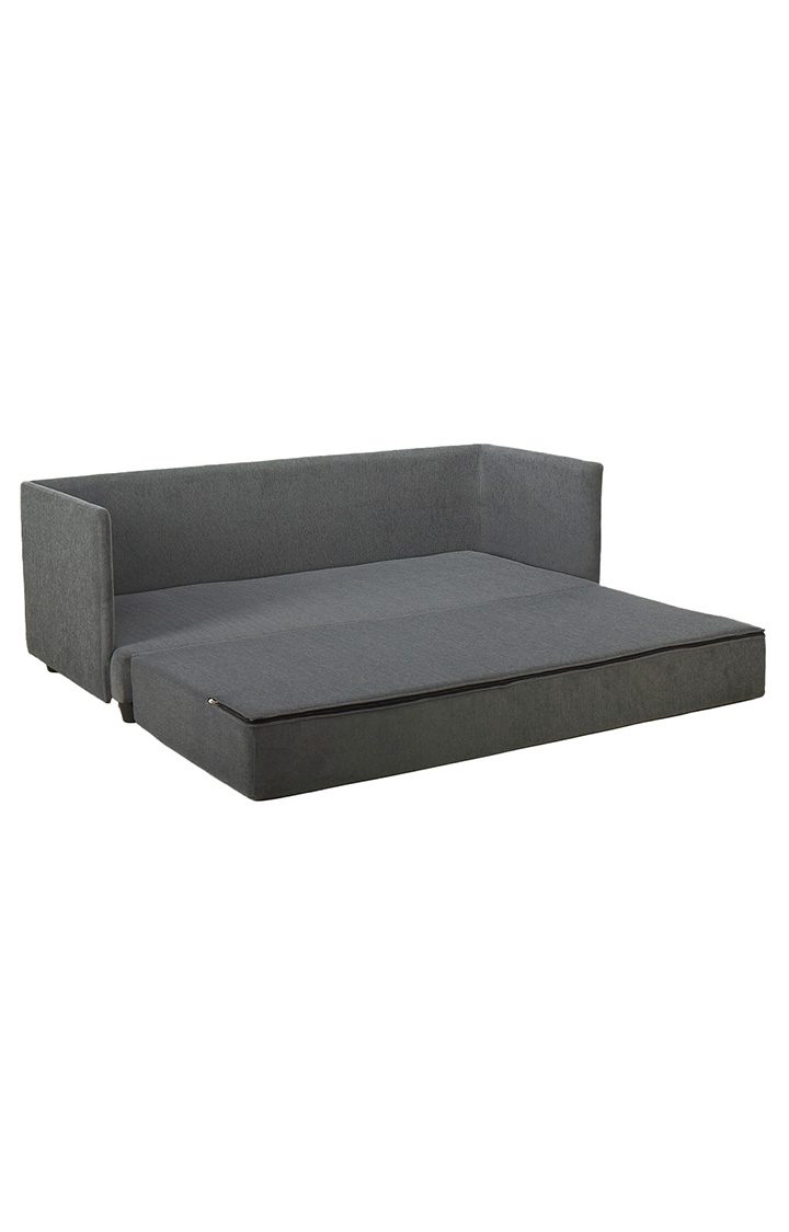 neudot Show Fabric Pull-Out Sofa Cum Bed for Living Room | 3 Seater Sofa Bed for Drawing Room & Bedroom|Diwan| Dark Grey Colour