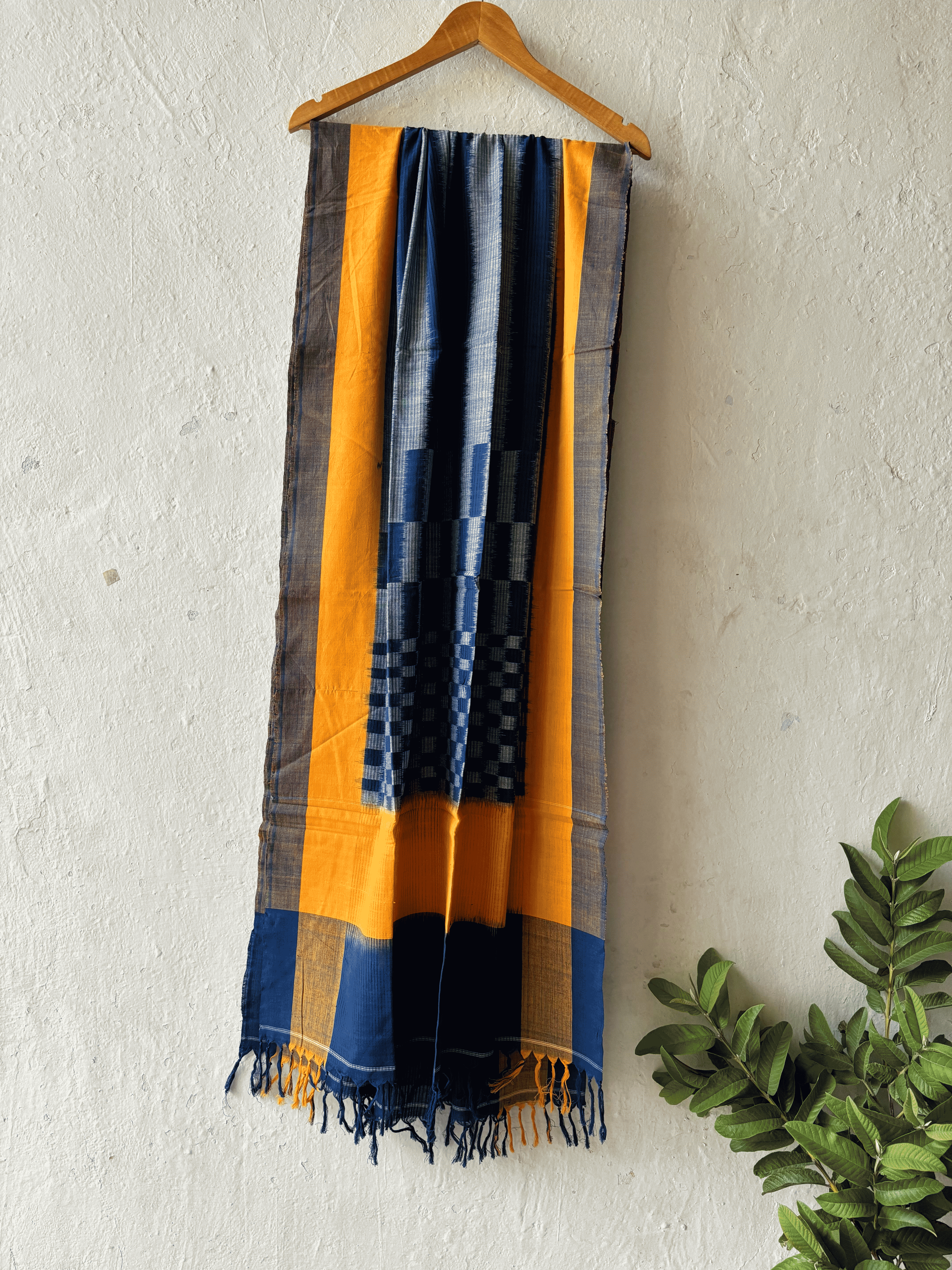 Cotton Ikat Stripe Ikat Duppata