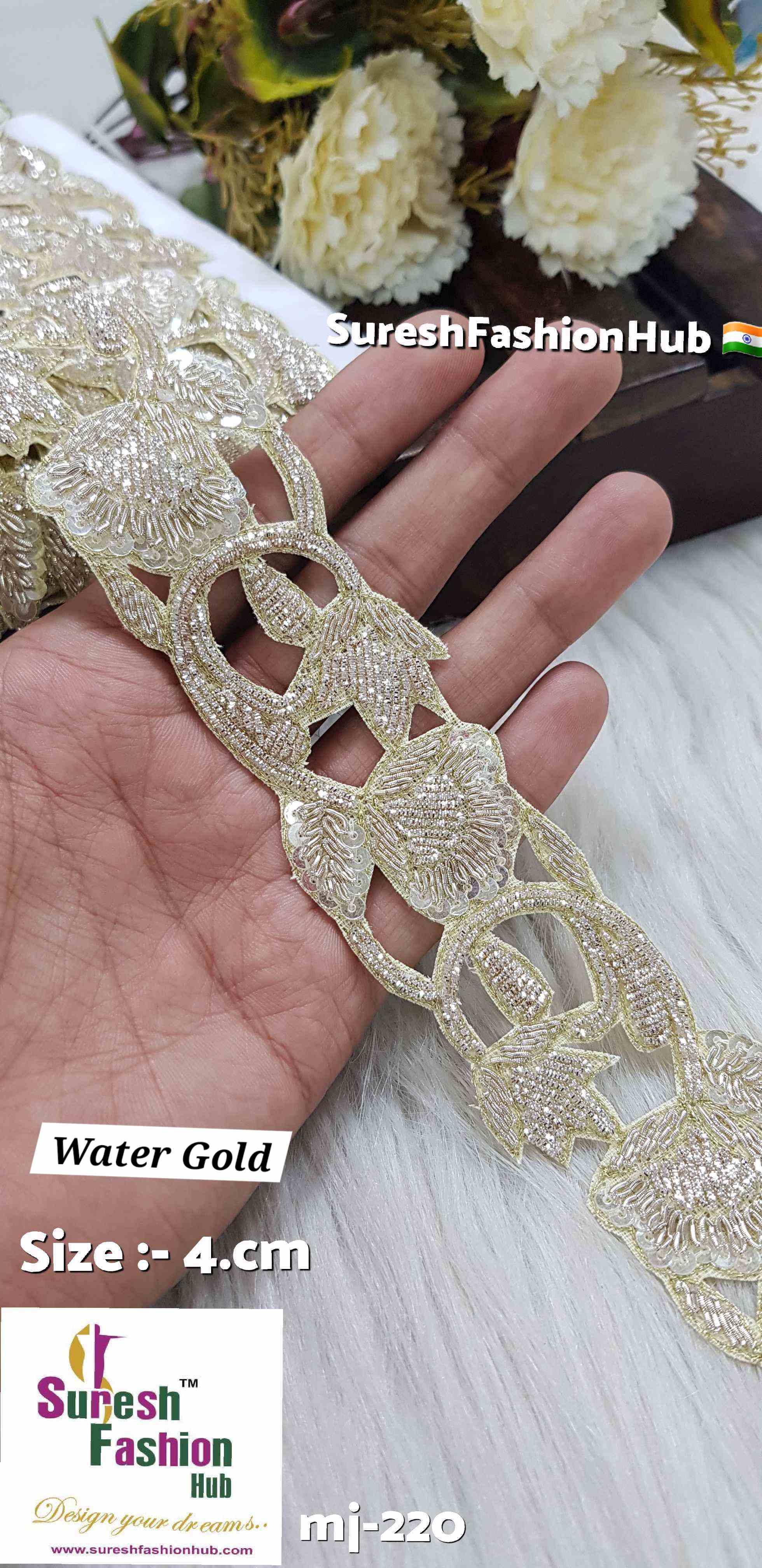 Water Gold Floral Cutwork Lace