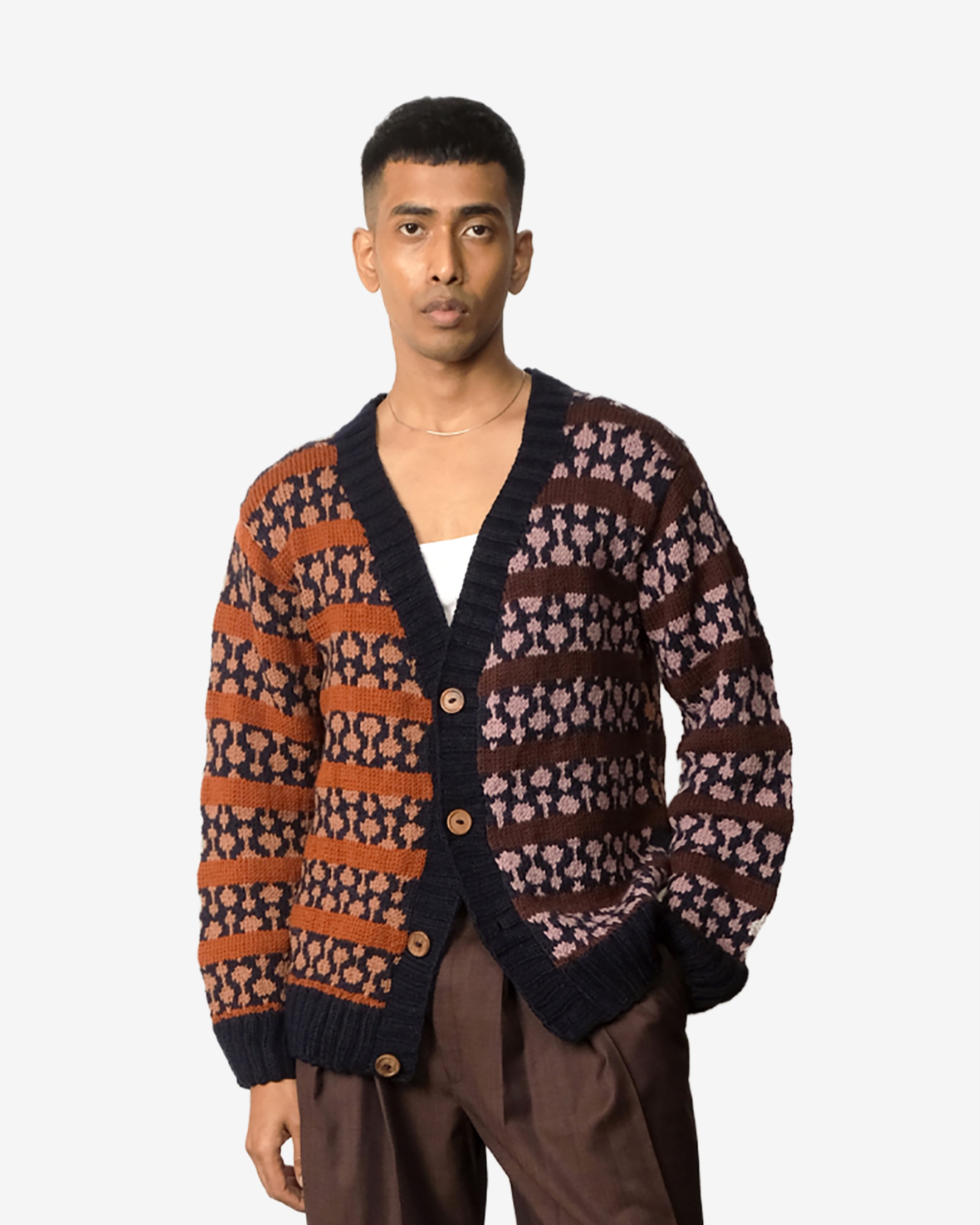 Jacquard Jigsaw Cardigan