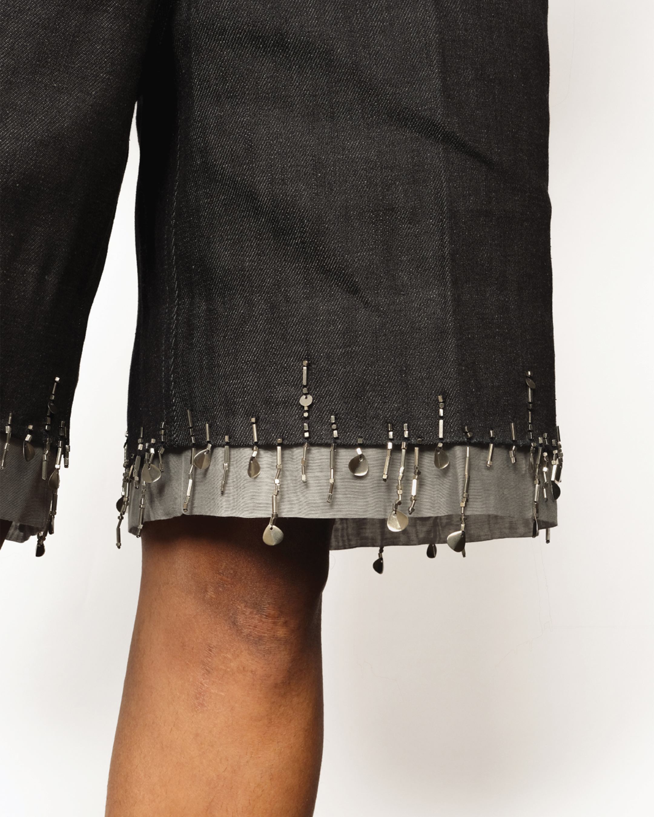 Singed Hem Denim Shorts