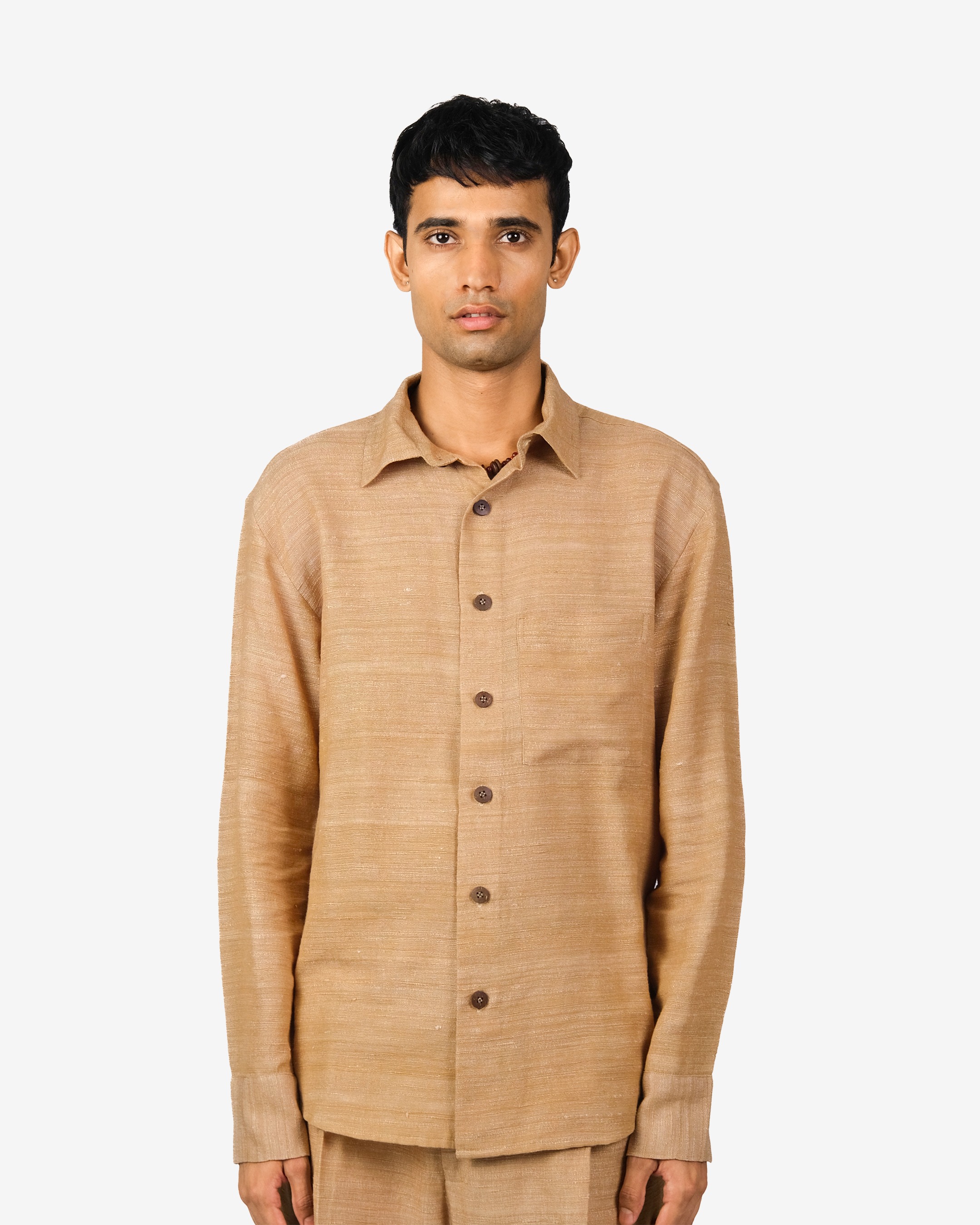 Beige Textured Shirt