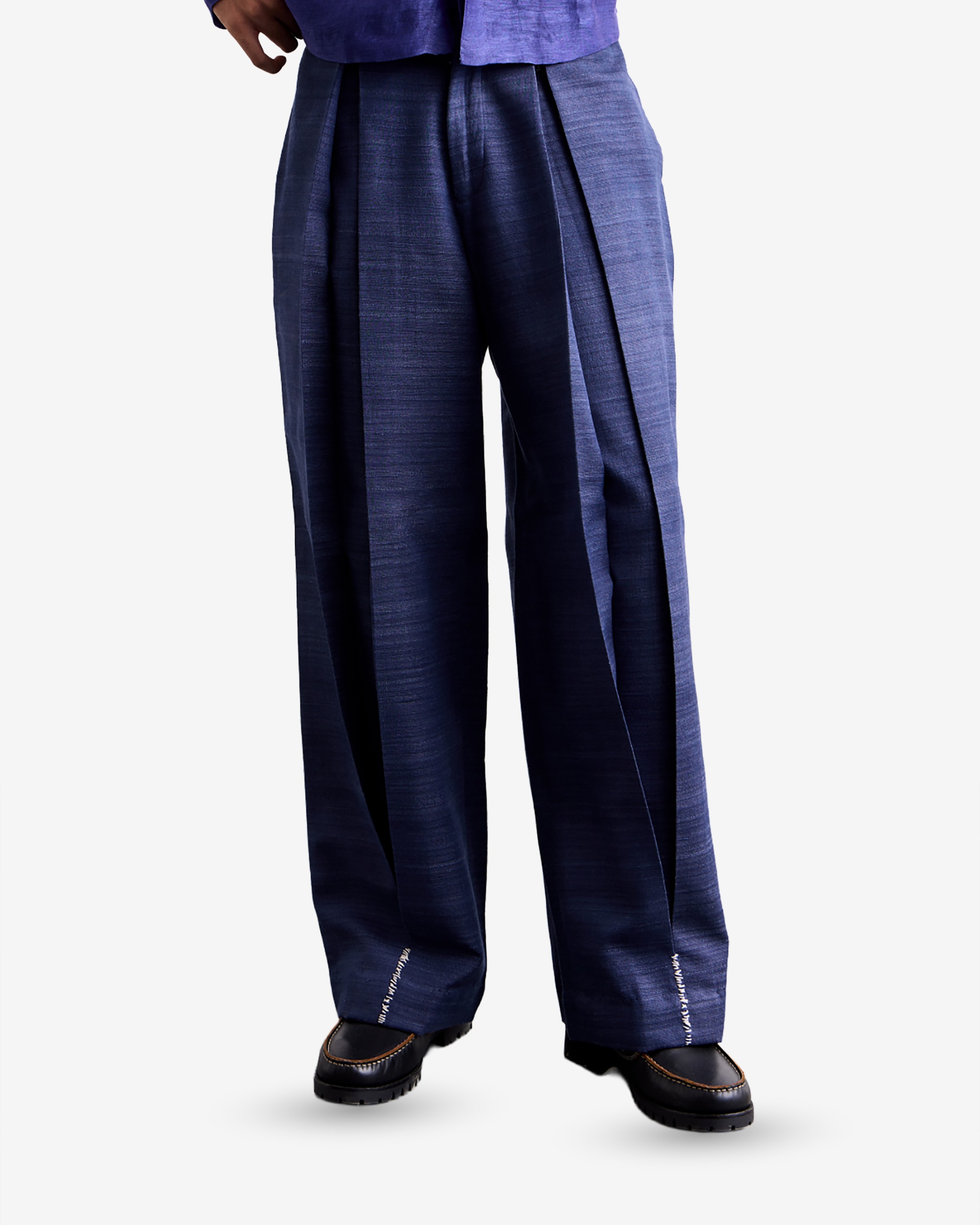 Balloon Pleat Embroidered Trousers