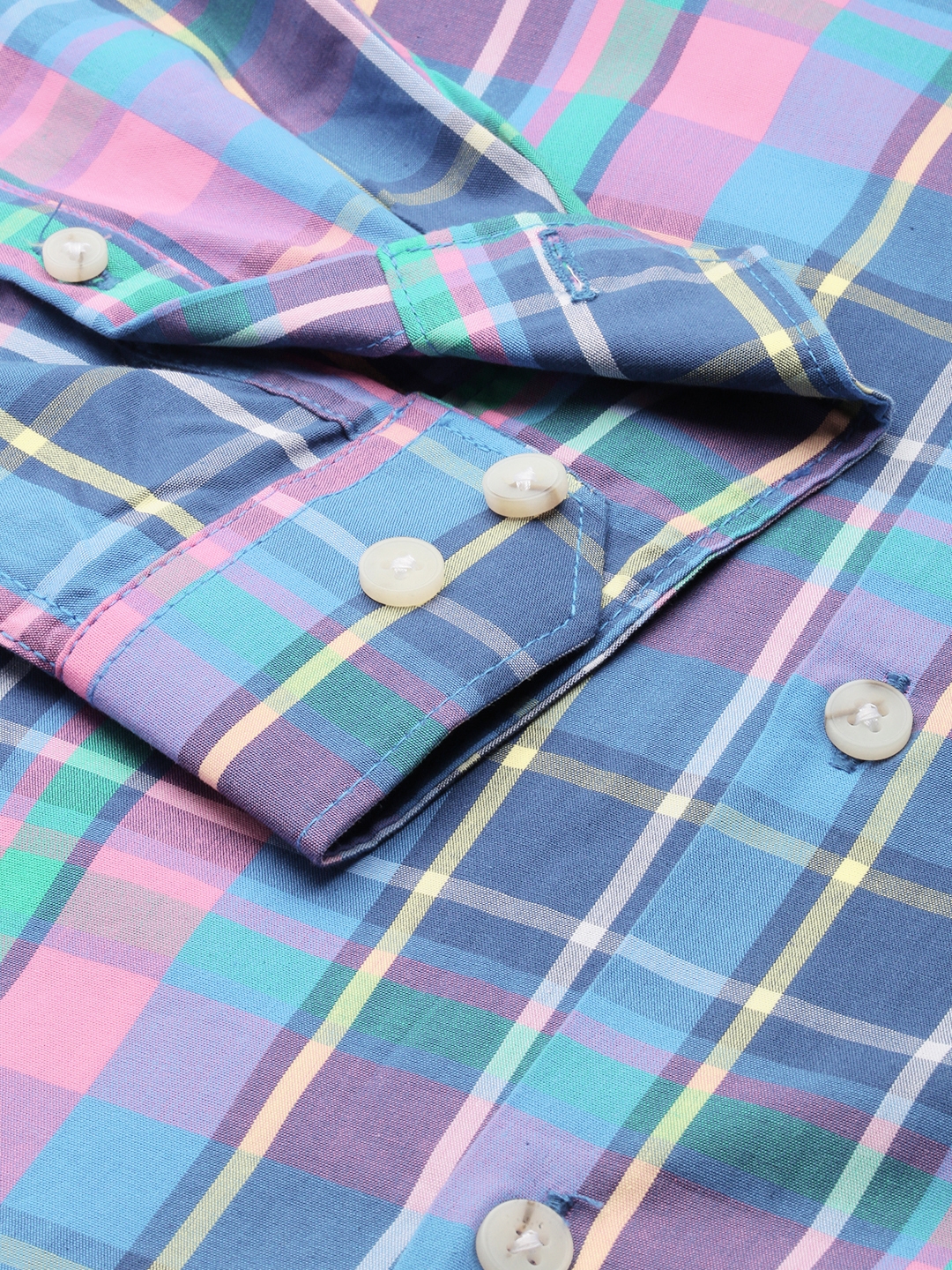 Showoff | SHOWOFF Men's Spread Collar Checked Multi Regular Fit Shirt 7