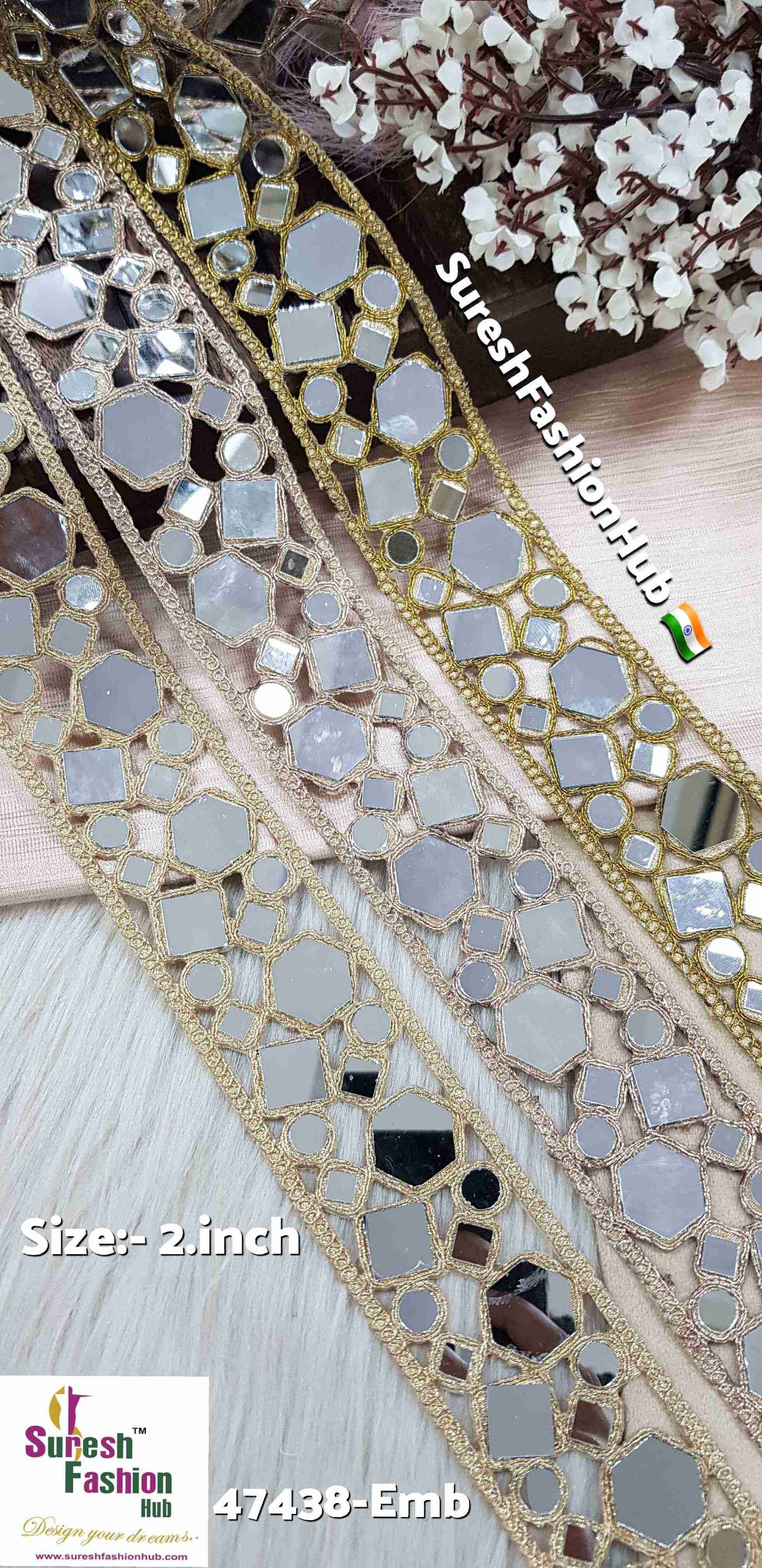 Anmol Geometric Mirror Cutwork Lace