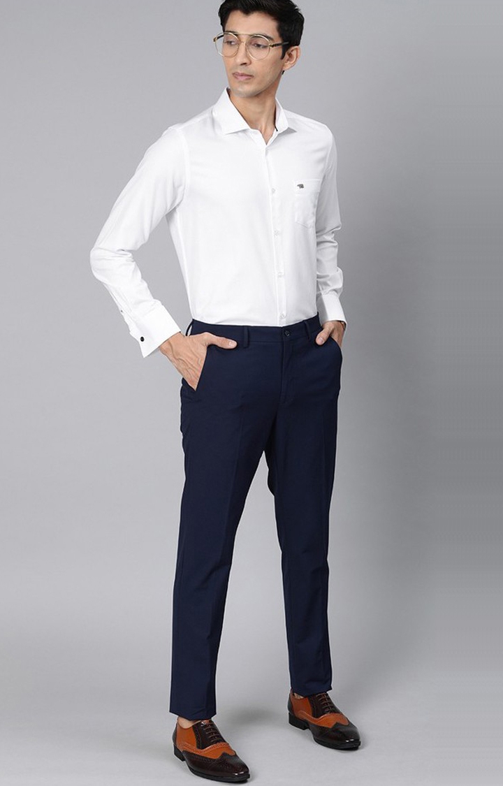 The Bear House | Men's White Cotton Solid Formal Shirt 1