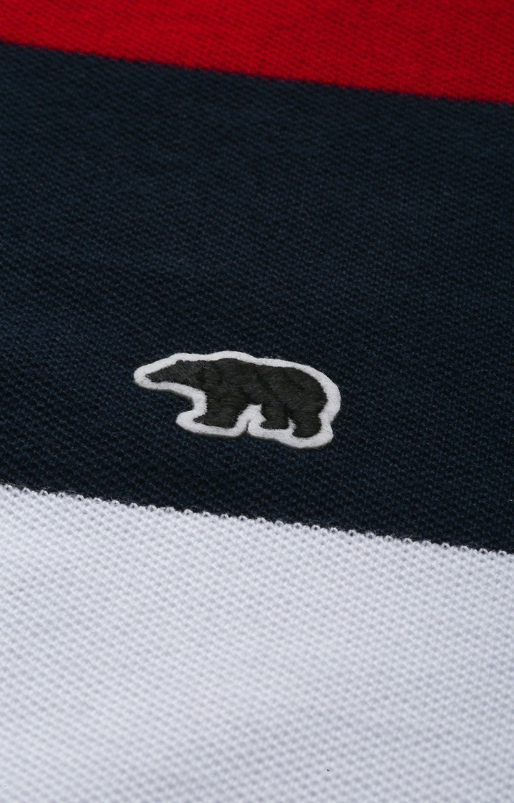 The Bear House | Men's Multicolour Cotton Colourblock Polo T-shirt 4