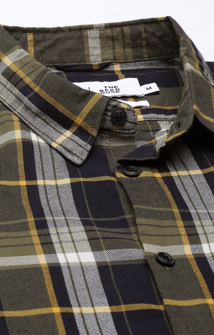 Men's Multicolour Cotton Checked Casual Shirt