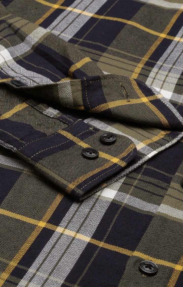 Men's Multicolour Cotton Checked Casual Shirt
