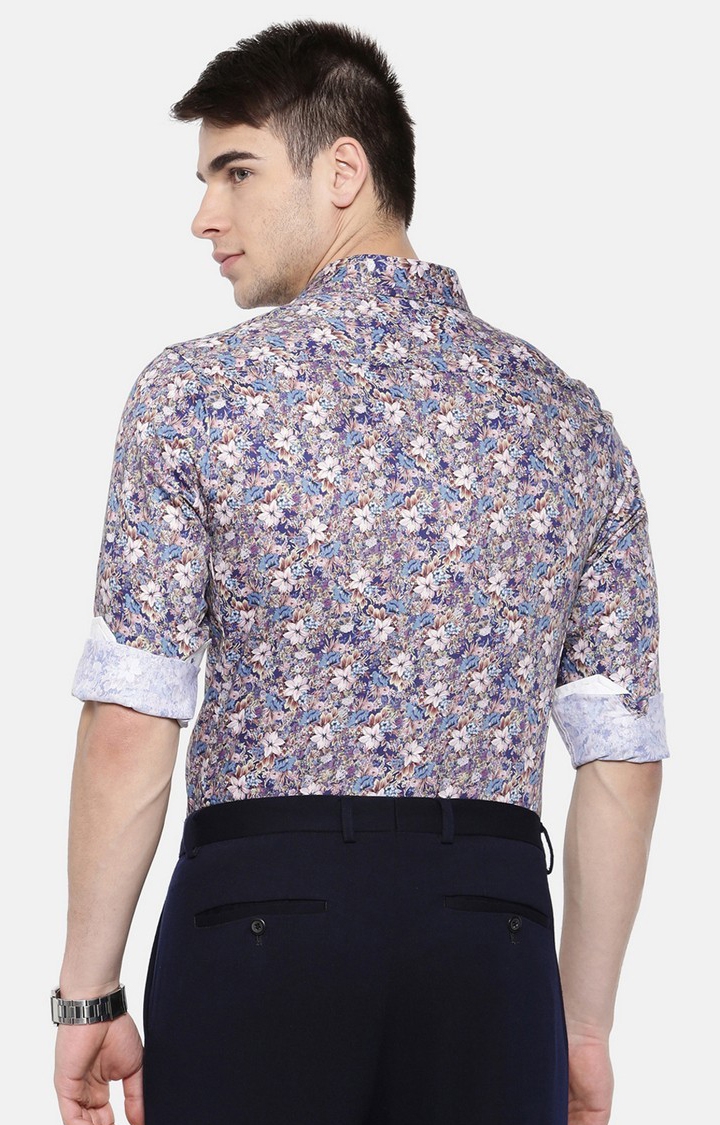 The Bear House | Men's Multicolour Cotton Floral Formal Shirt 3