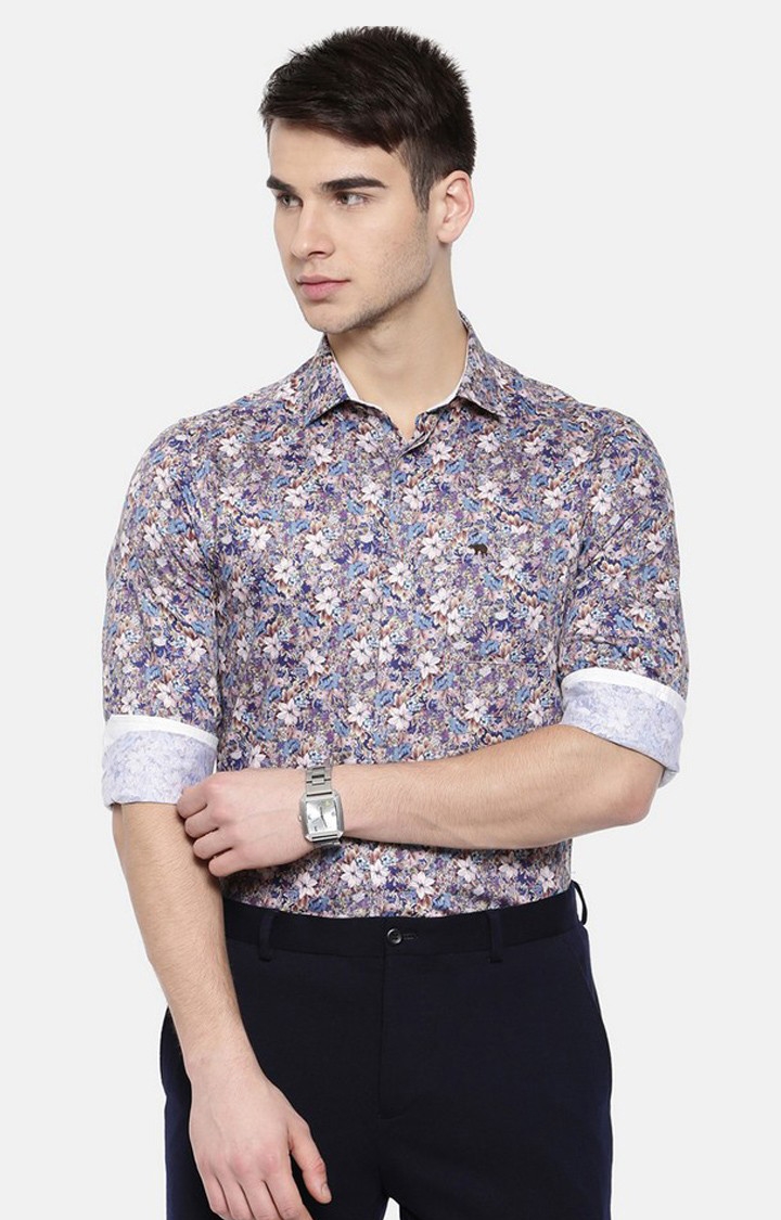 The Bear House | Men's Multicolour Cotton Floral Formal Shirt 0