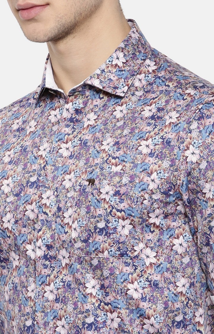 The Bear House | Men's Multicolour Cotton Floral Formal Shirt 5